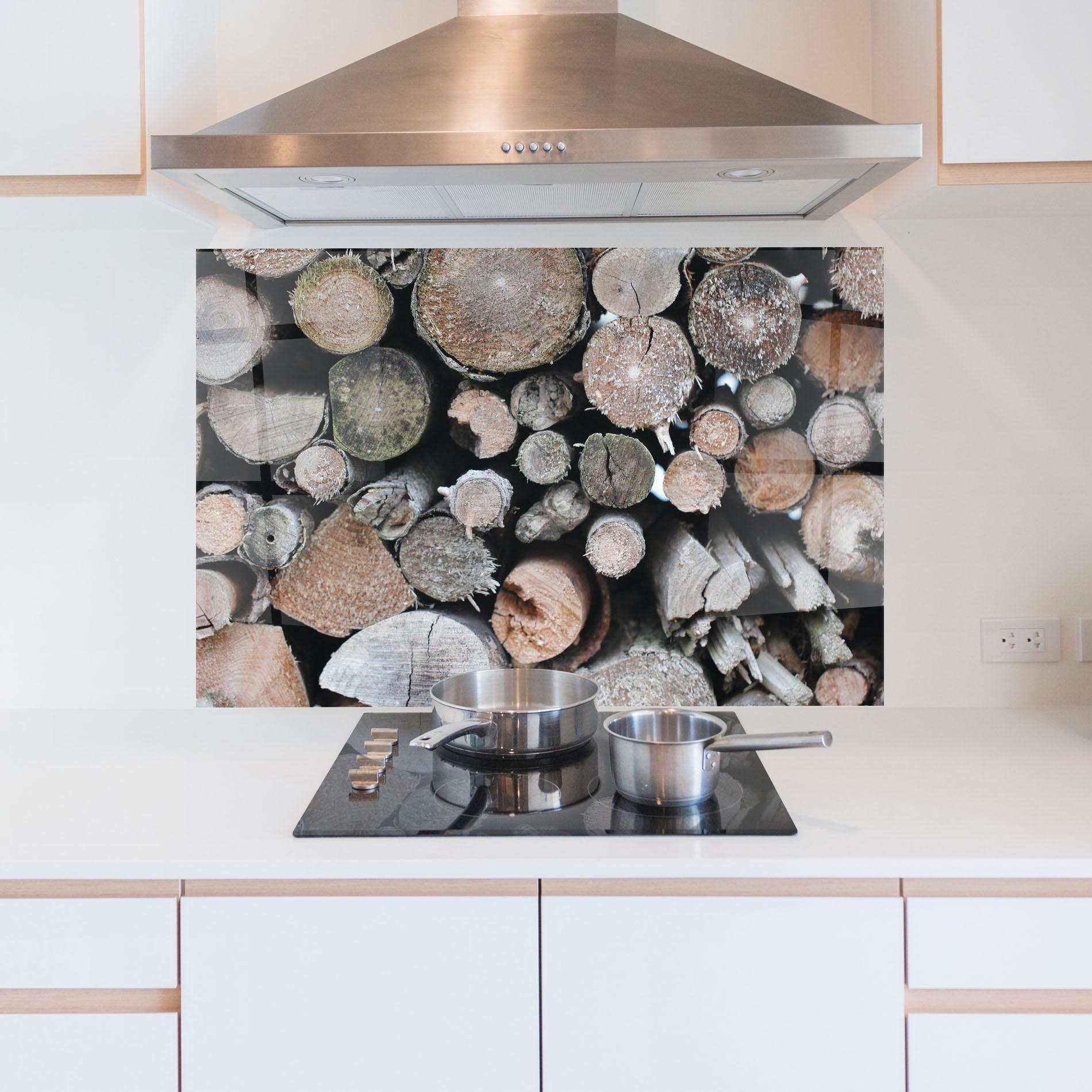 Panel Szklany do Kuchni Many Logs 2 mockup 5