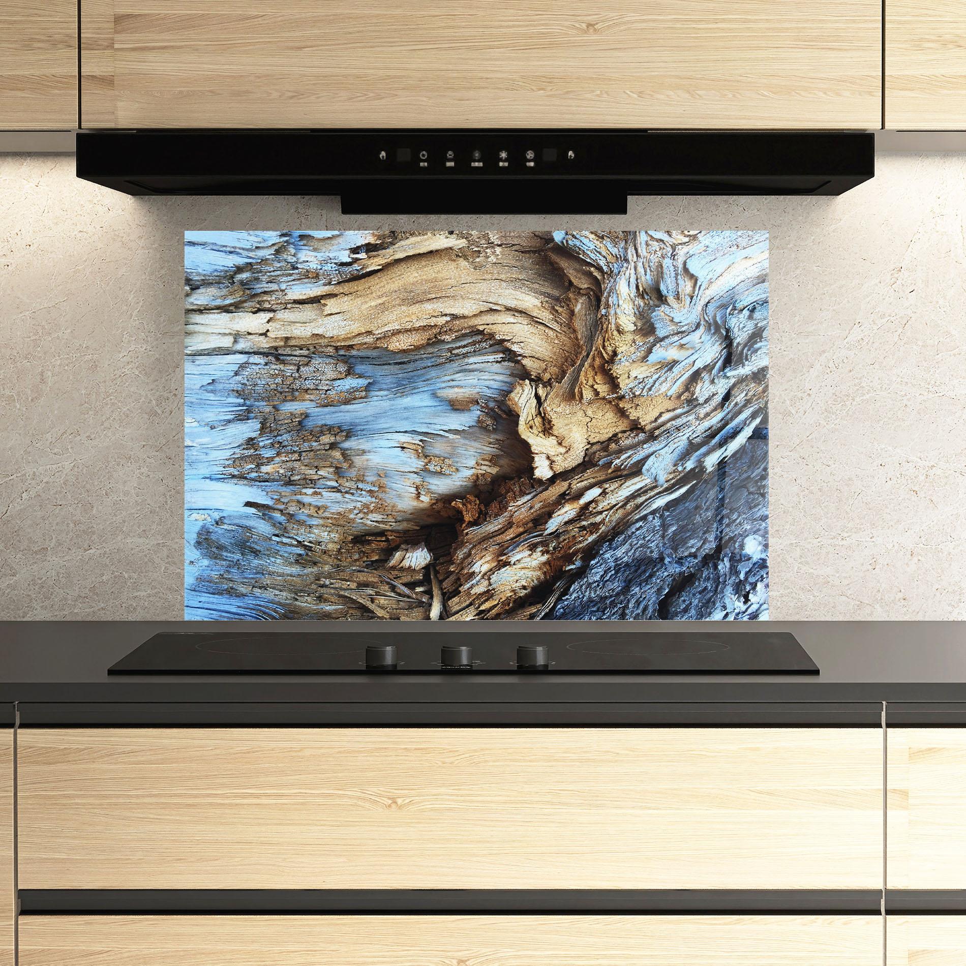 Panel Szklany do Kuchni Abstract Wood Texture mockup 3