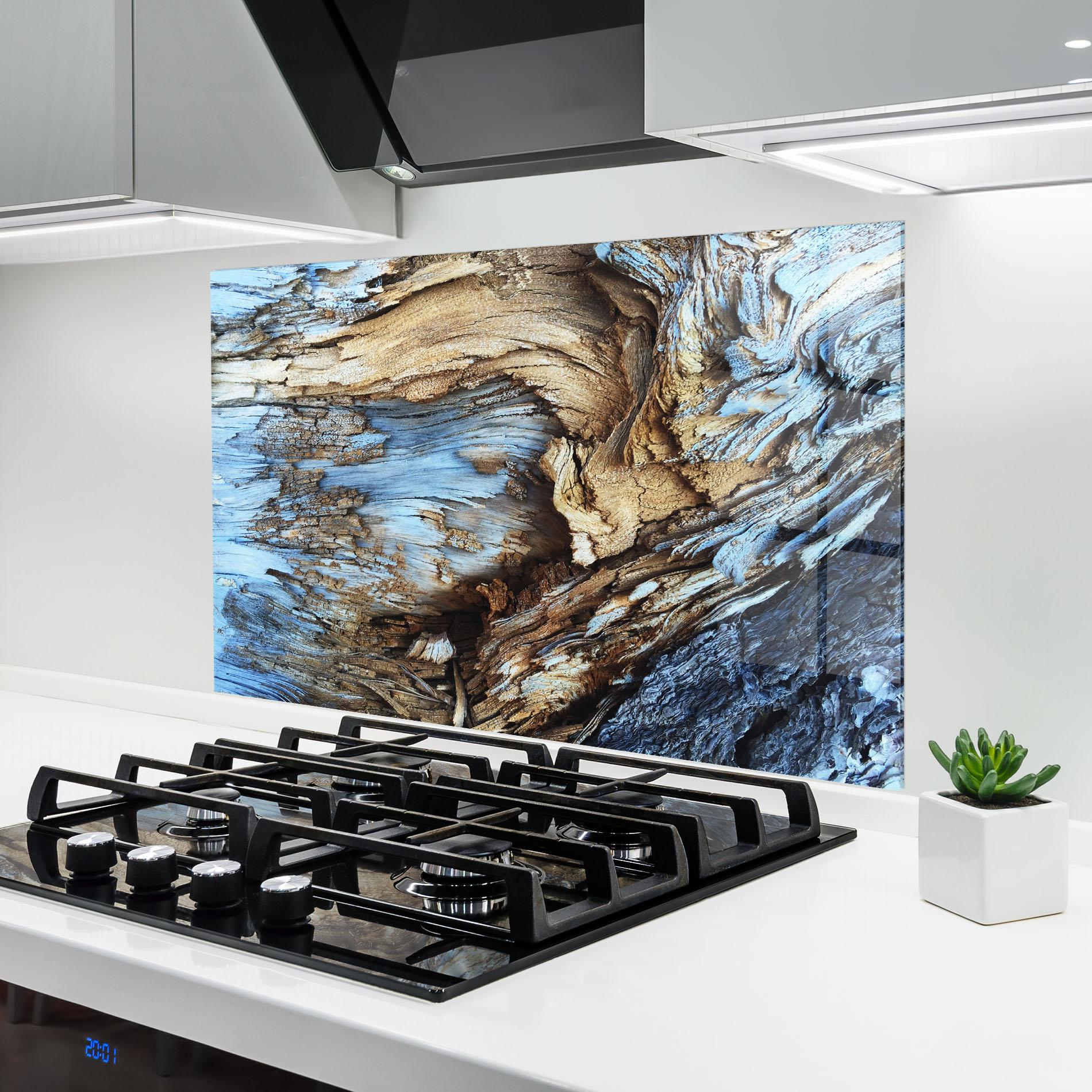 Panel Szklany do Kuchni Abstract Wood Texture mockup 6