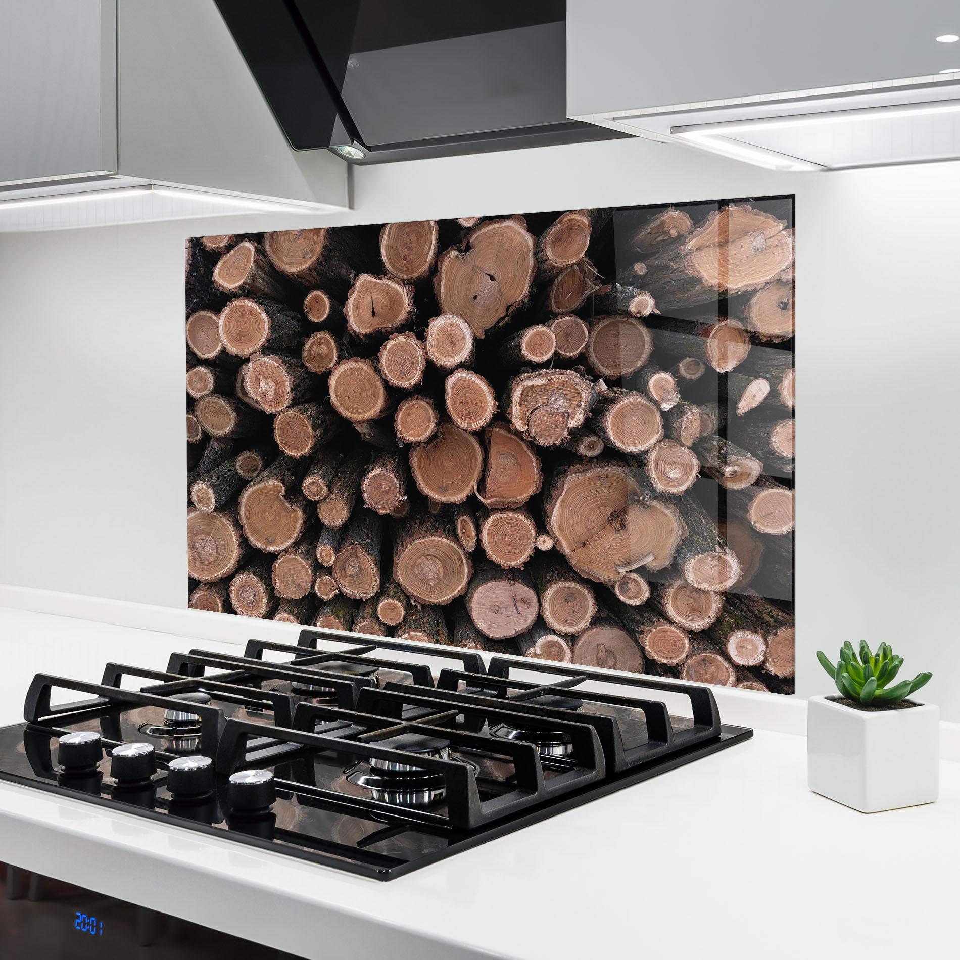 Panel Szklany do Kuchni Many Logs mockup 6