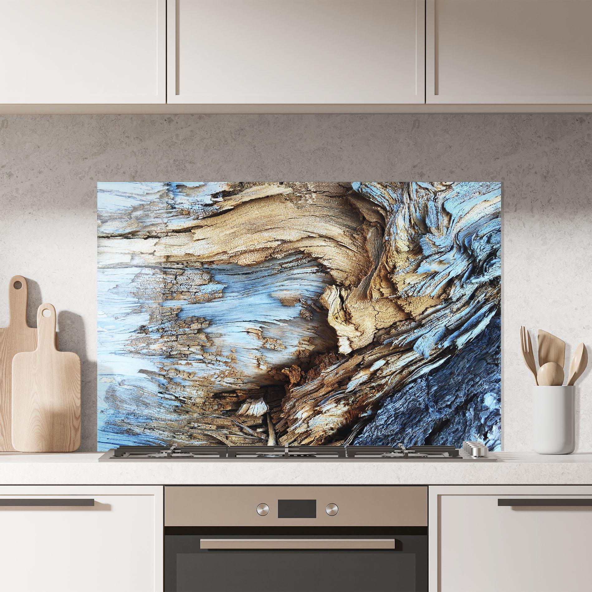 Panel Szklany do Kuchni Abstract Wood Texture mockup 7