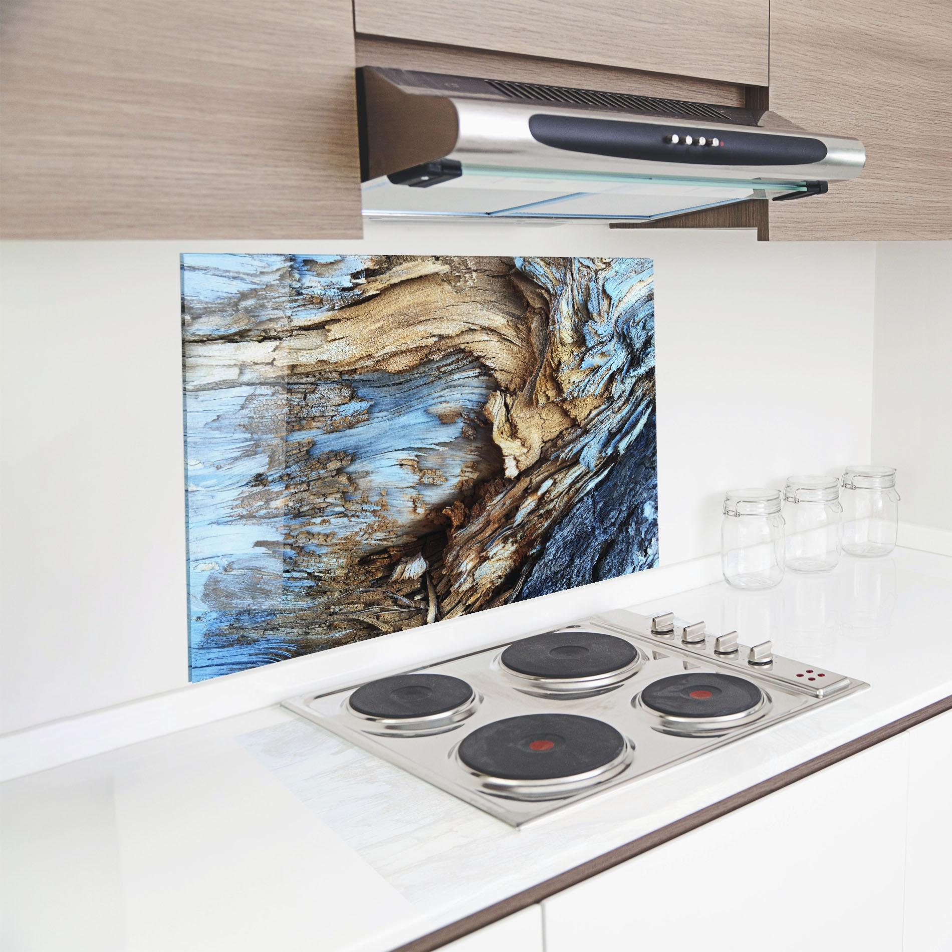 Panel Szklany do Kuchni Abstract Wood Texture mockup 8