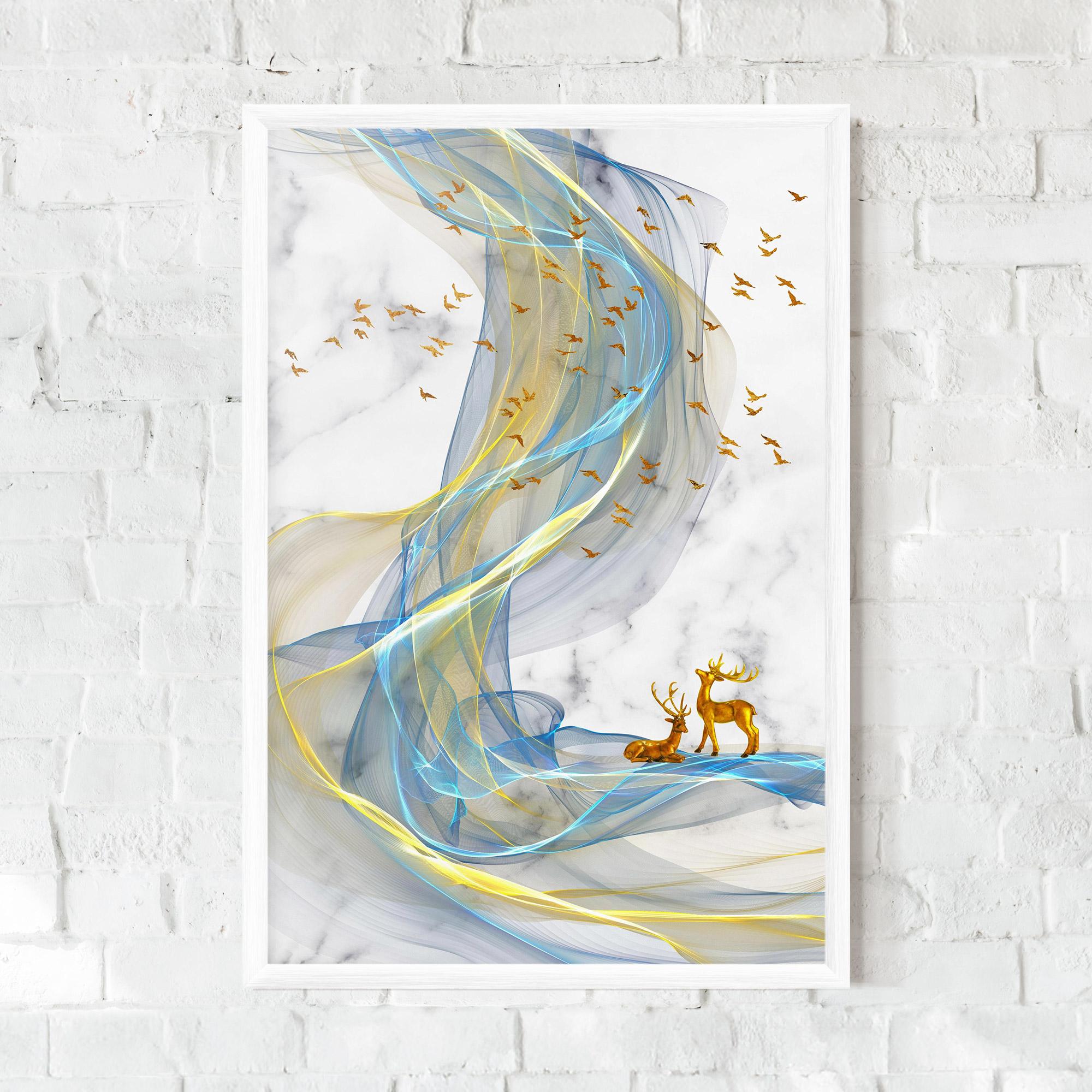 Plakat w Ramie Abstract Golden Landscape 2 mockup 0