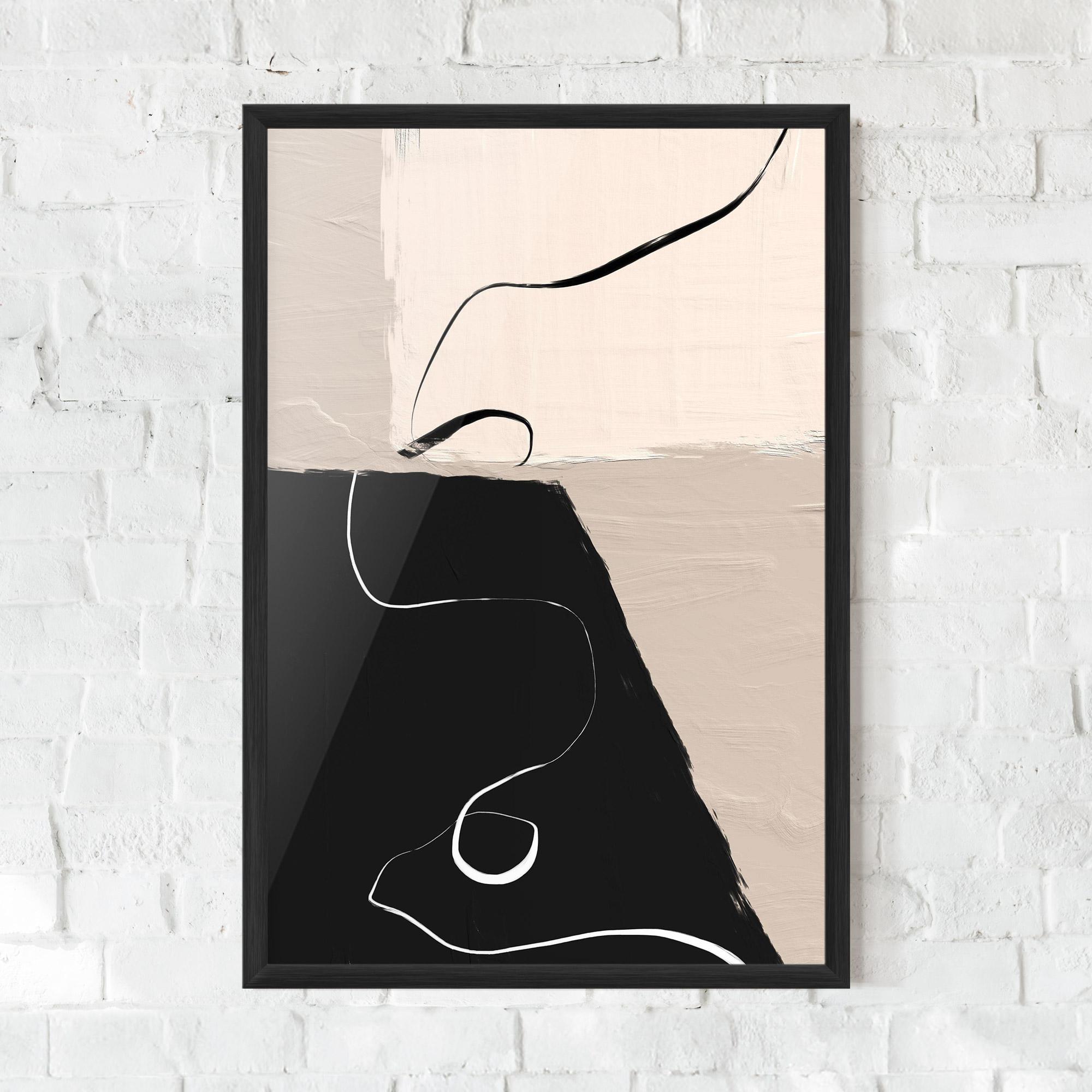 Plakat w Ramie Black Brushstrokes mockup 0