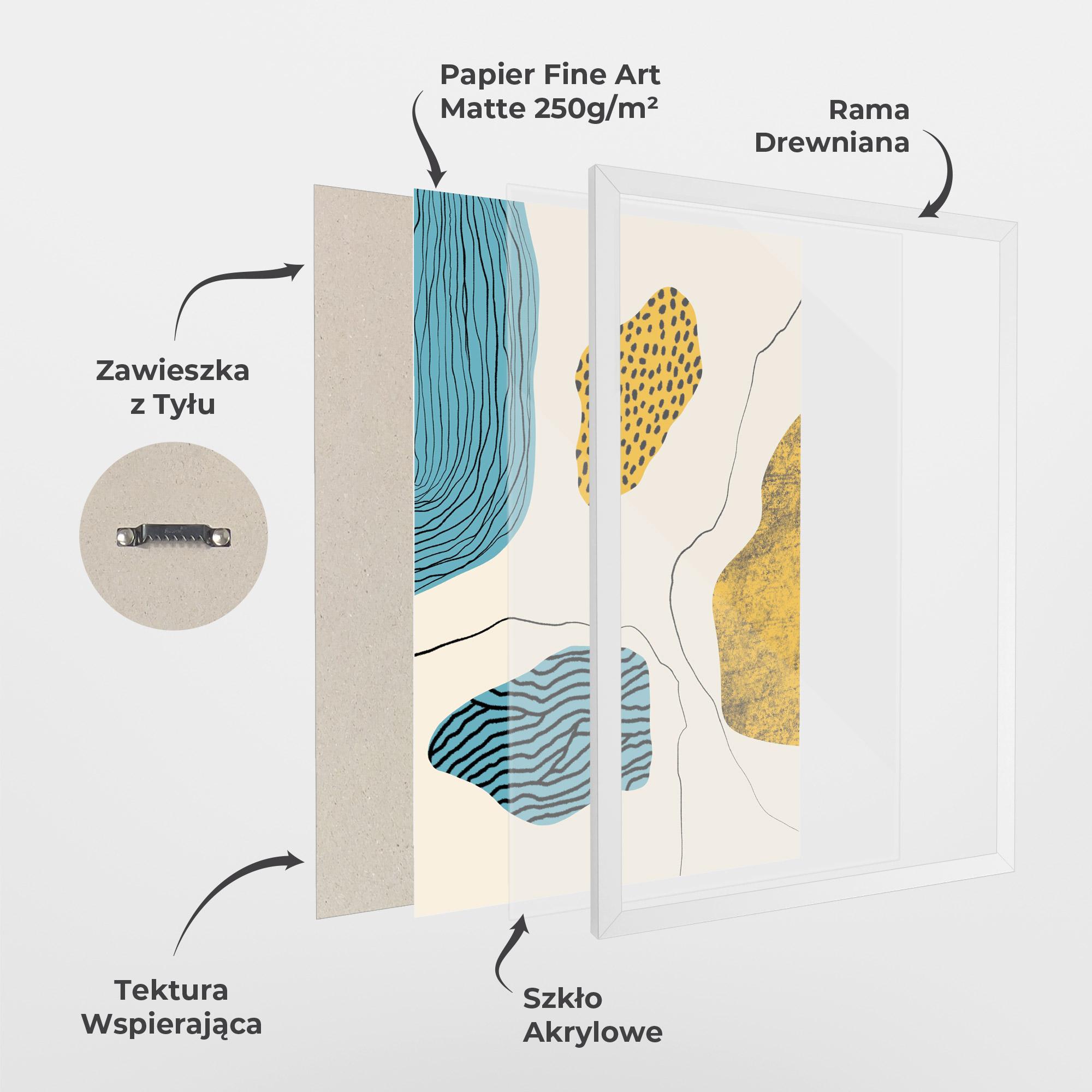 Plakat w Ramie Abstract Lines On Blue mockup 1