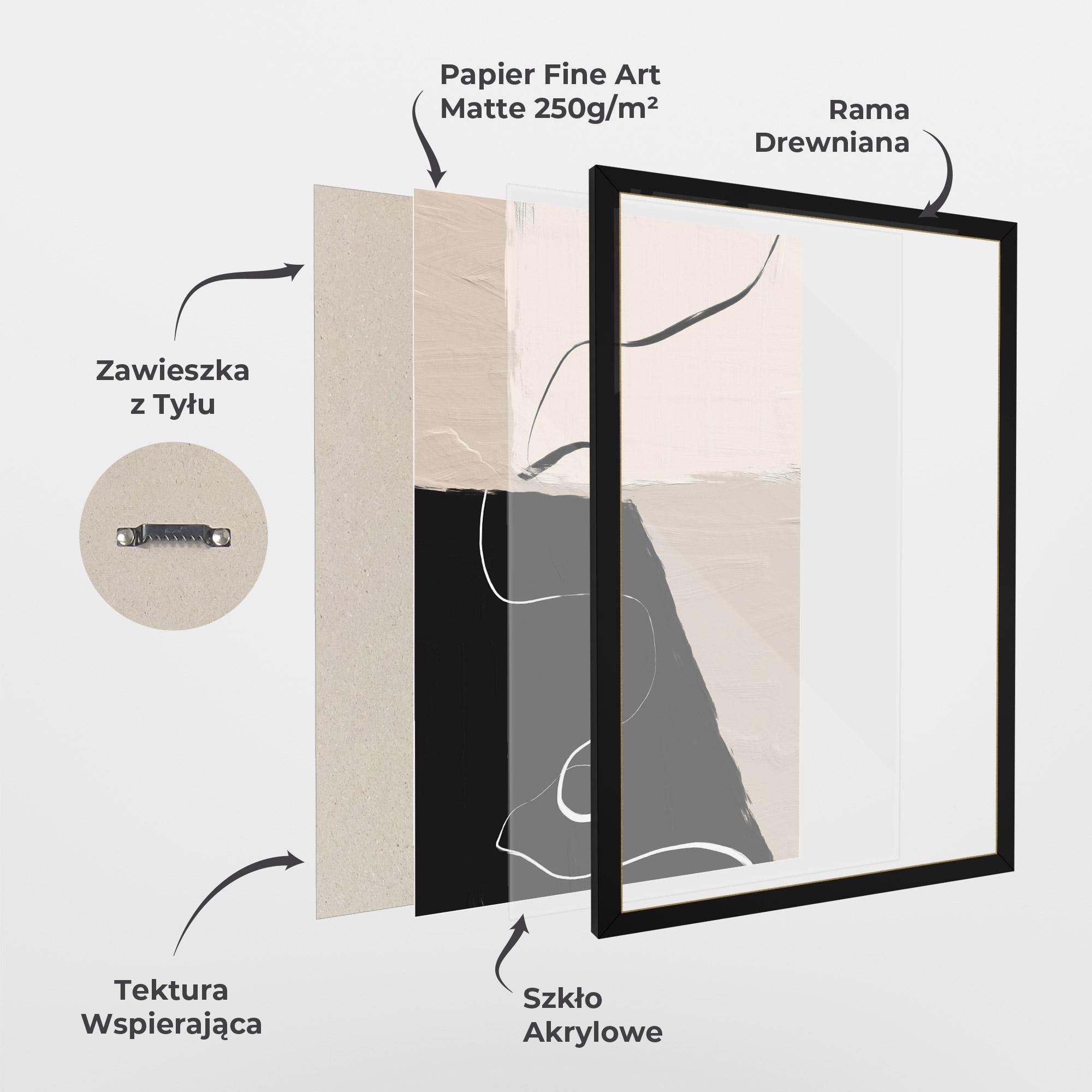 Plakat w Ramie Black Brushstrokes mockup 1