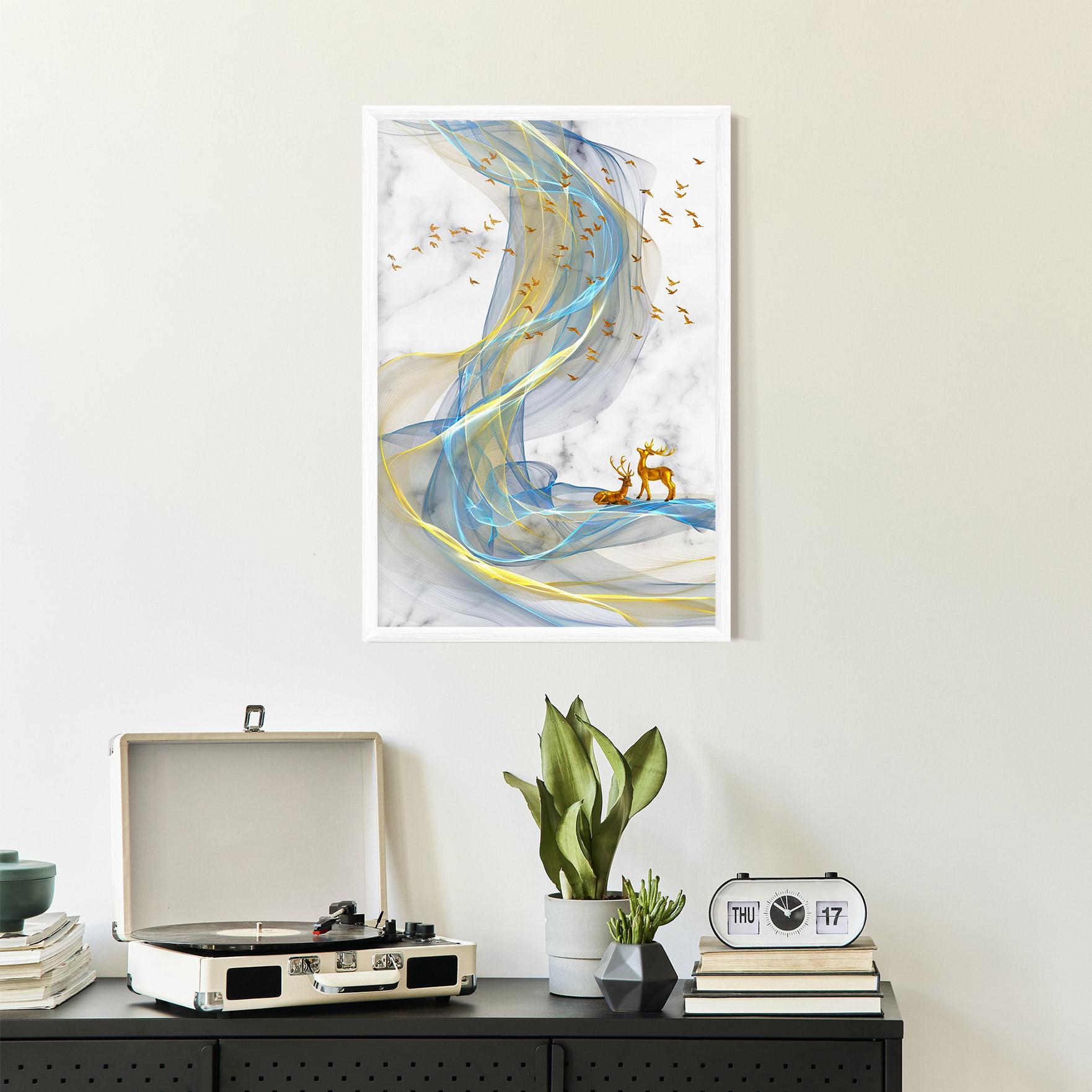 Plakat w Ramie Abstract Golden Landscape 2 mockup 2