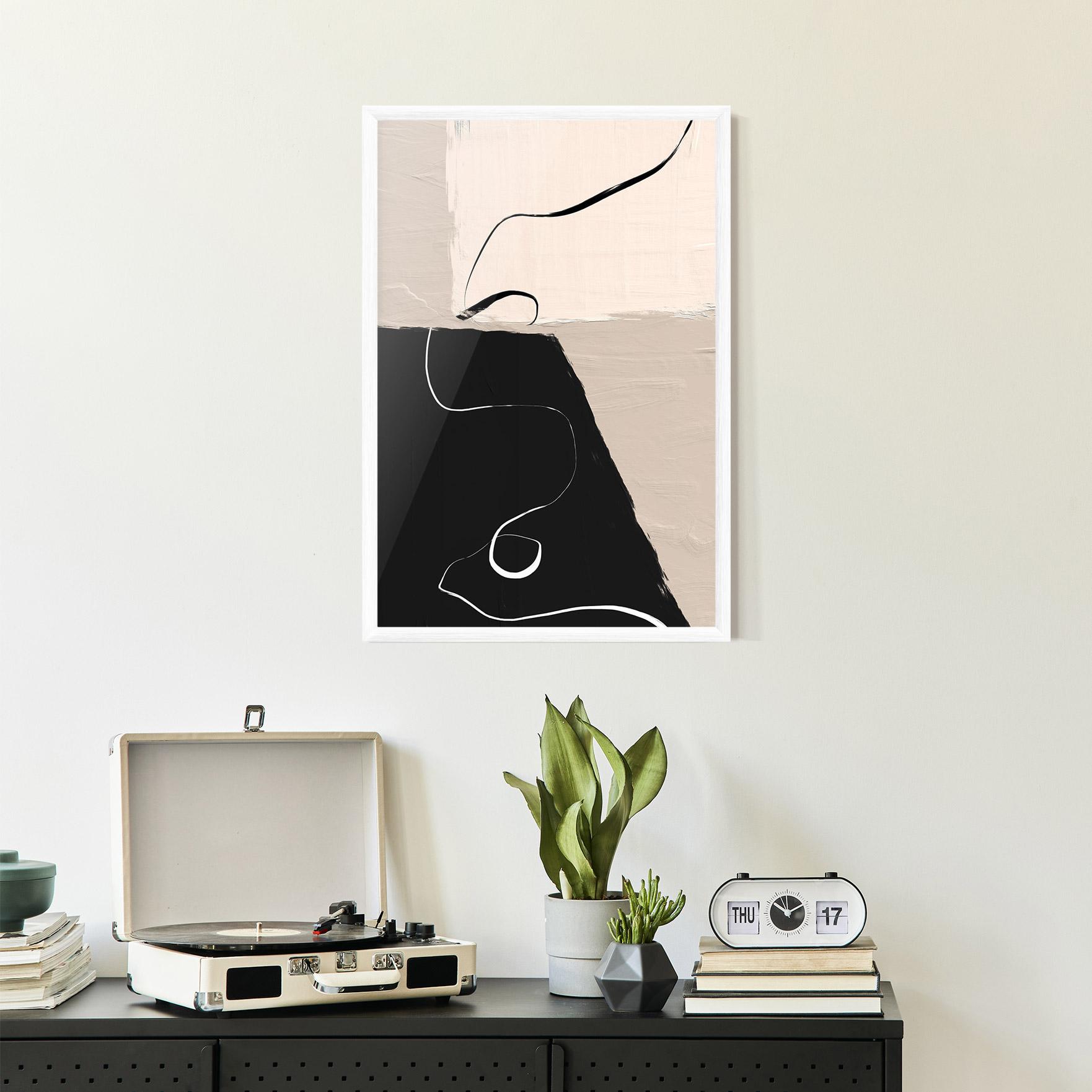 Plakat w Ramie Black Brushstrokes mockup 2
