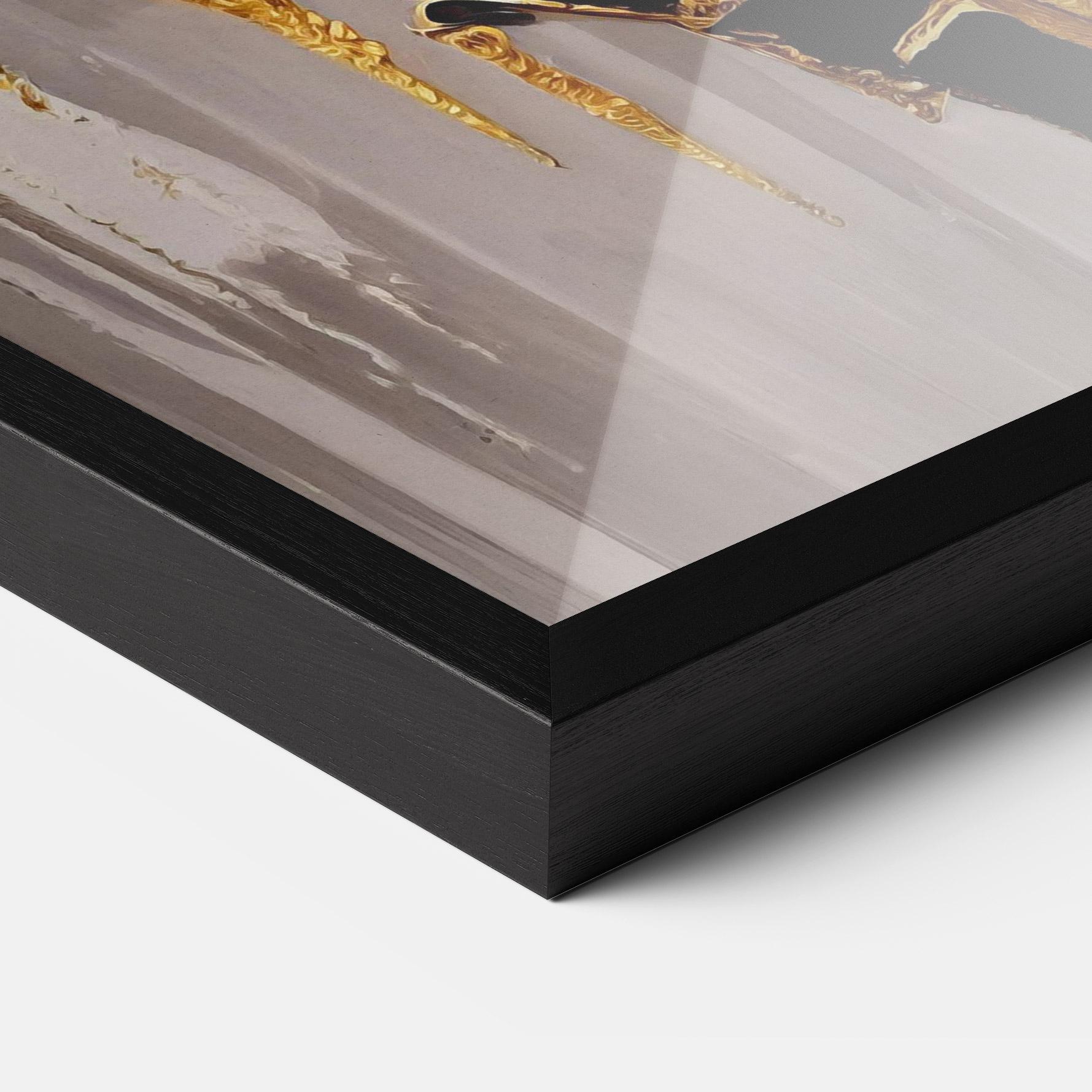 Plakat w Ramie Balck With Gold Leafs mockup 3