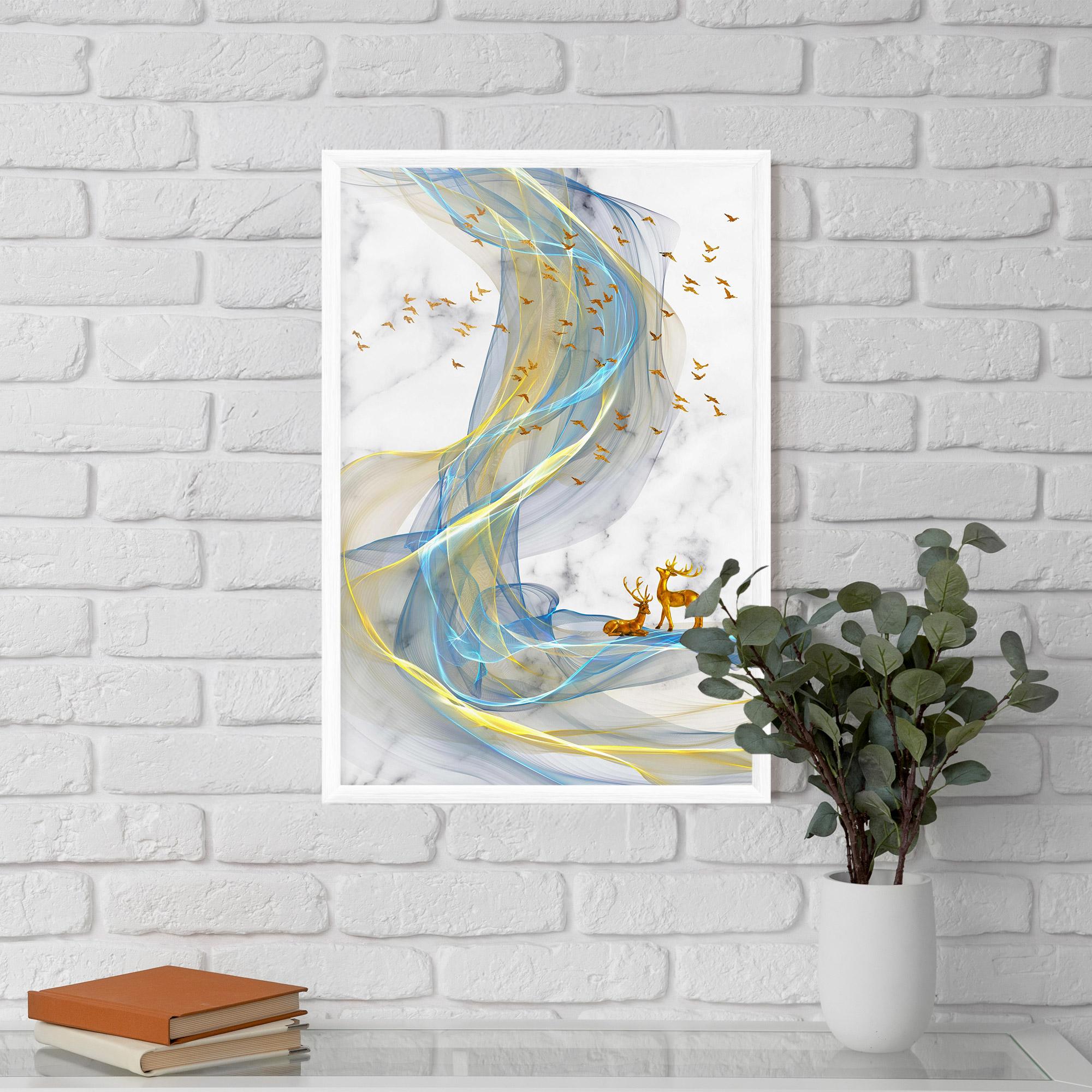 Plakat w Ramie Abstract Golden Landscape 2 mockup 5