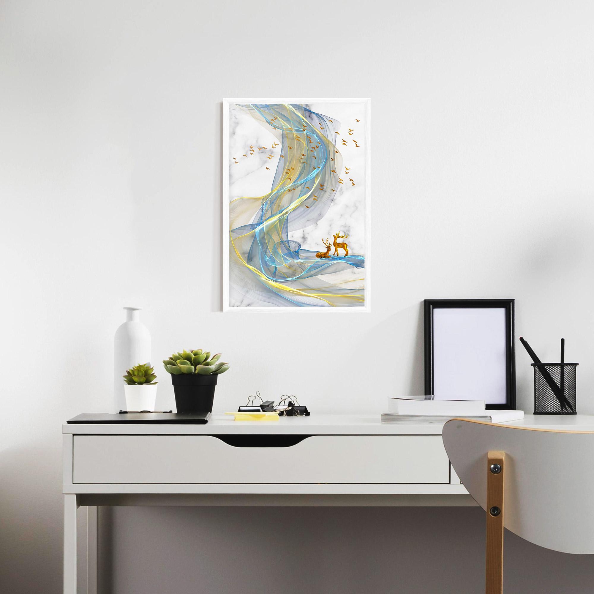 Plakat w Ramie Abstract Golden Landscape 2 mockup 7