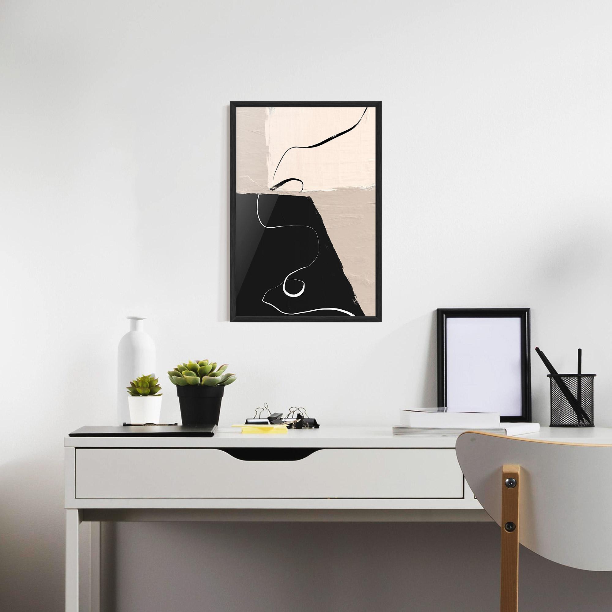 Plakat w Ramie Black Brushstrokes mockup 7