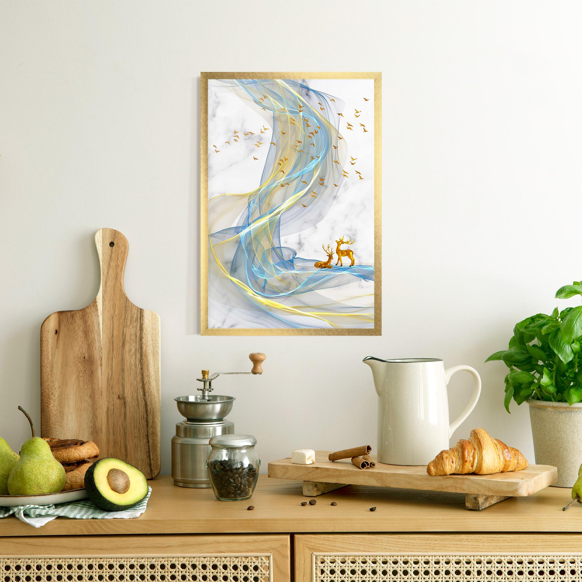 Plakat w Ramie Abstract Golden Landscape 2 mockup 8