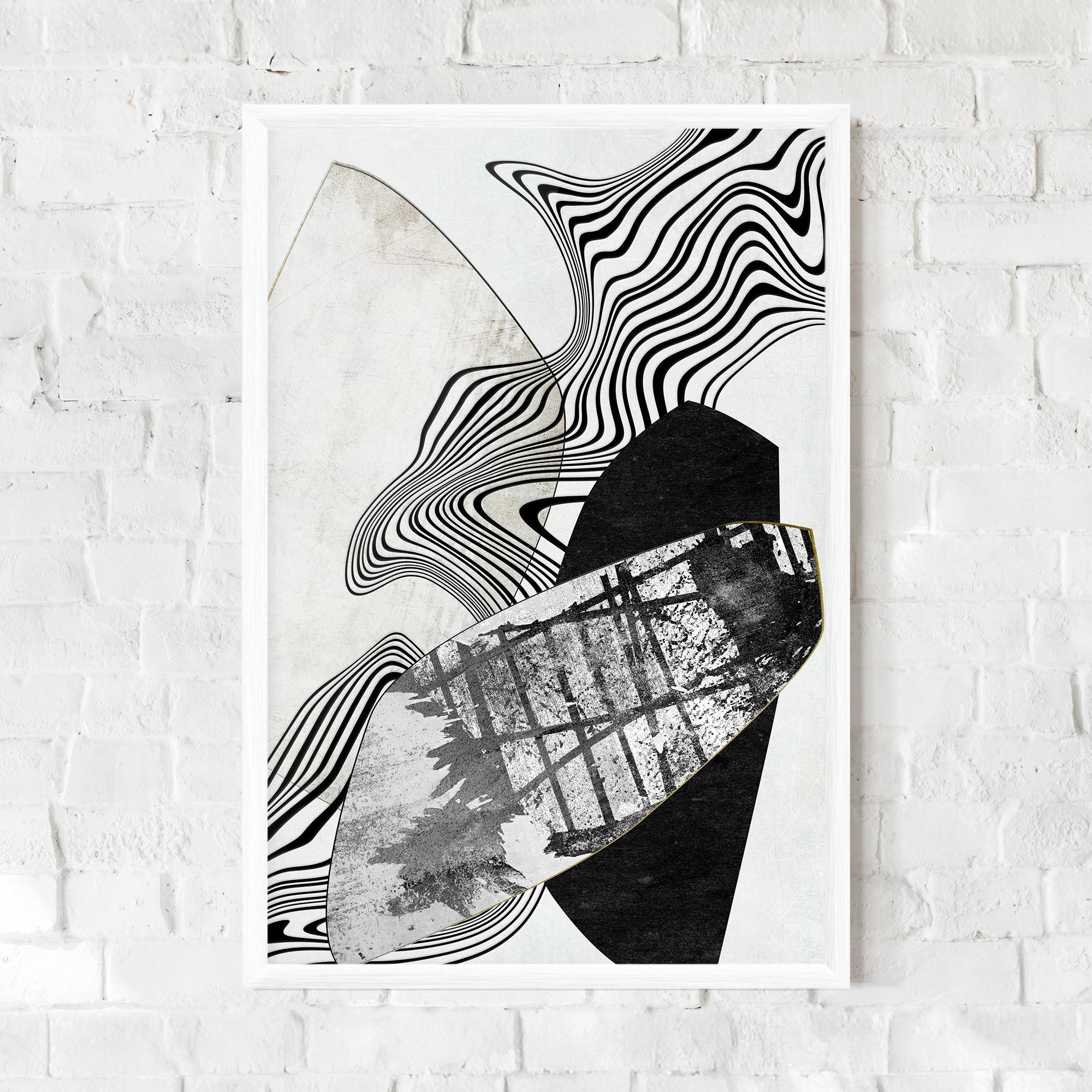 Plakat w Ramie Abstract Black Lines mockup 0