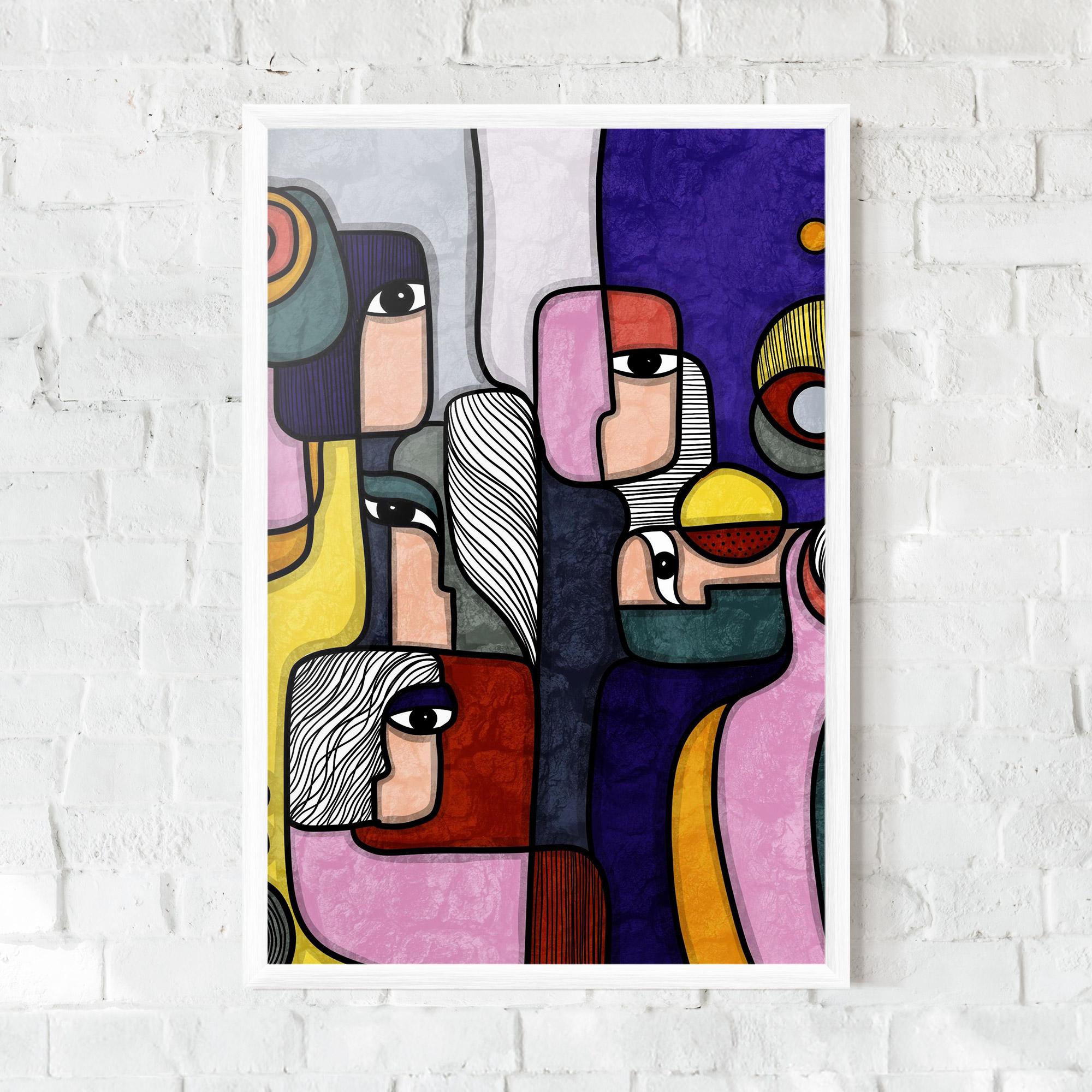 Plakat w Ramie Abstract Looking Eyes mockup 0