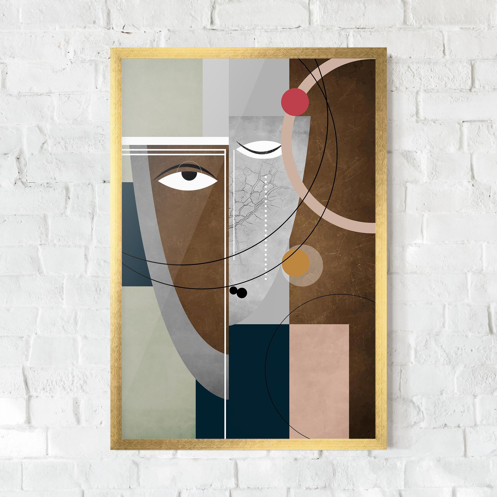 Plakat w Ramie Abstract Brown Face mockup 0