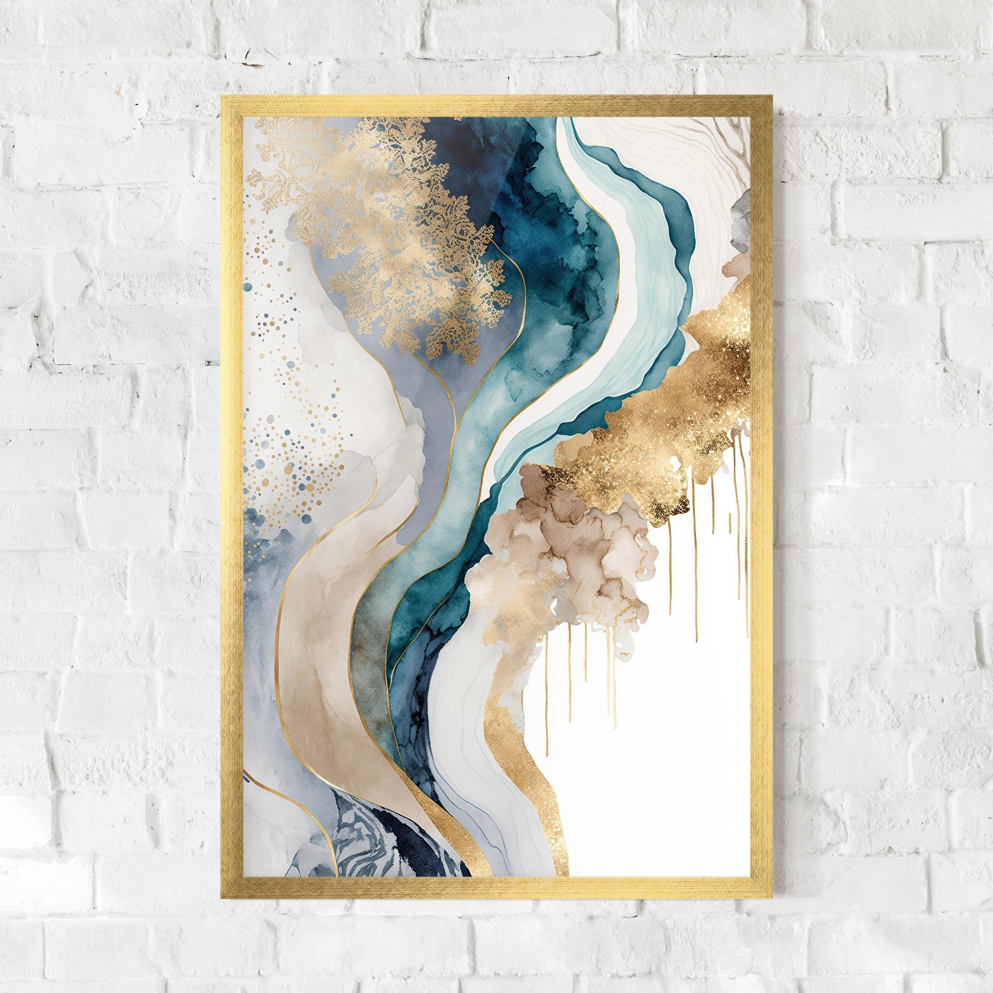 Plakat w Ramie Light Blue Waves mockup 0