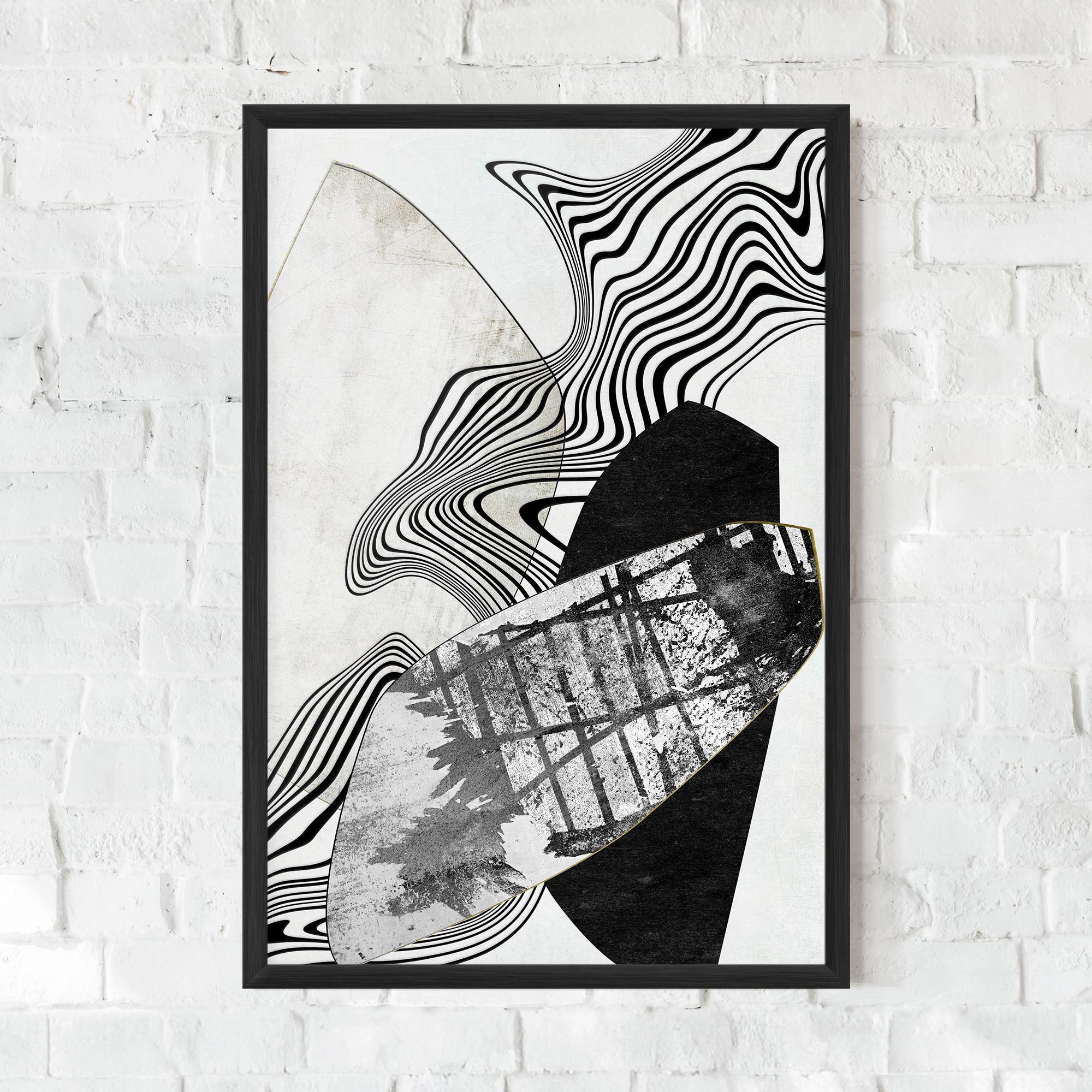 Plakat w Ramie Abstract Black Lines mockup 0