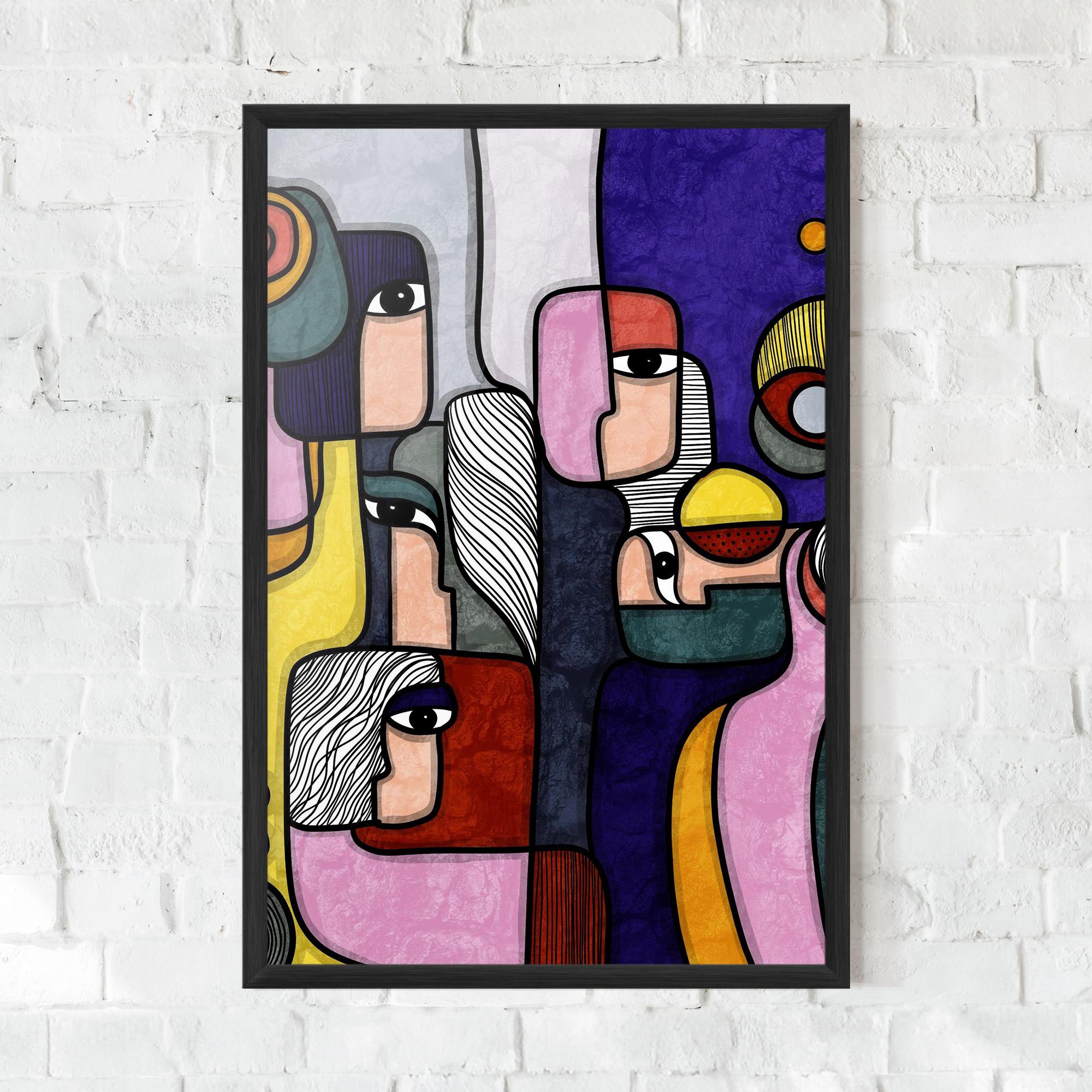 Plakat w Ramie Abstract Looking Eyes mockup 0