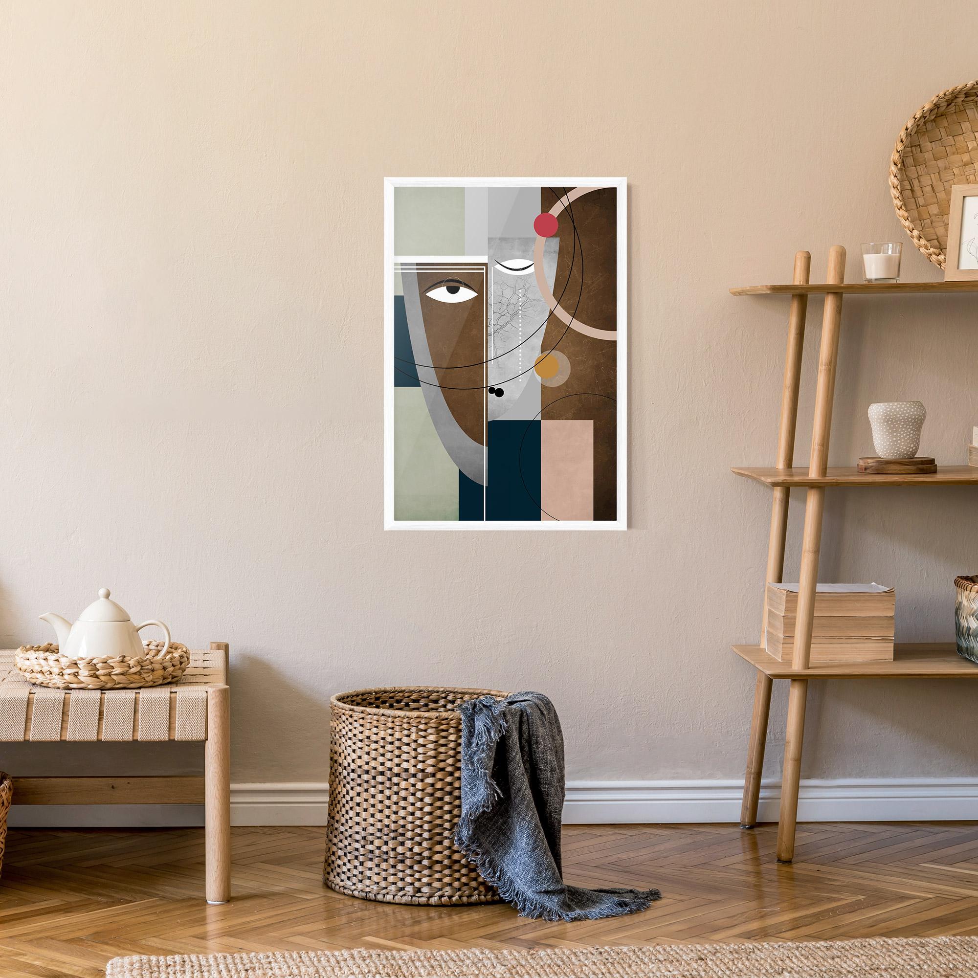 Plakat w Ramie Abstract Brown Face mockup 9