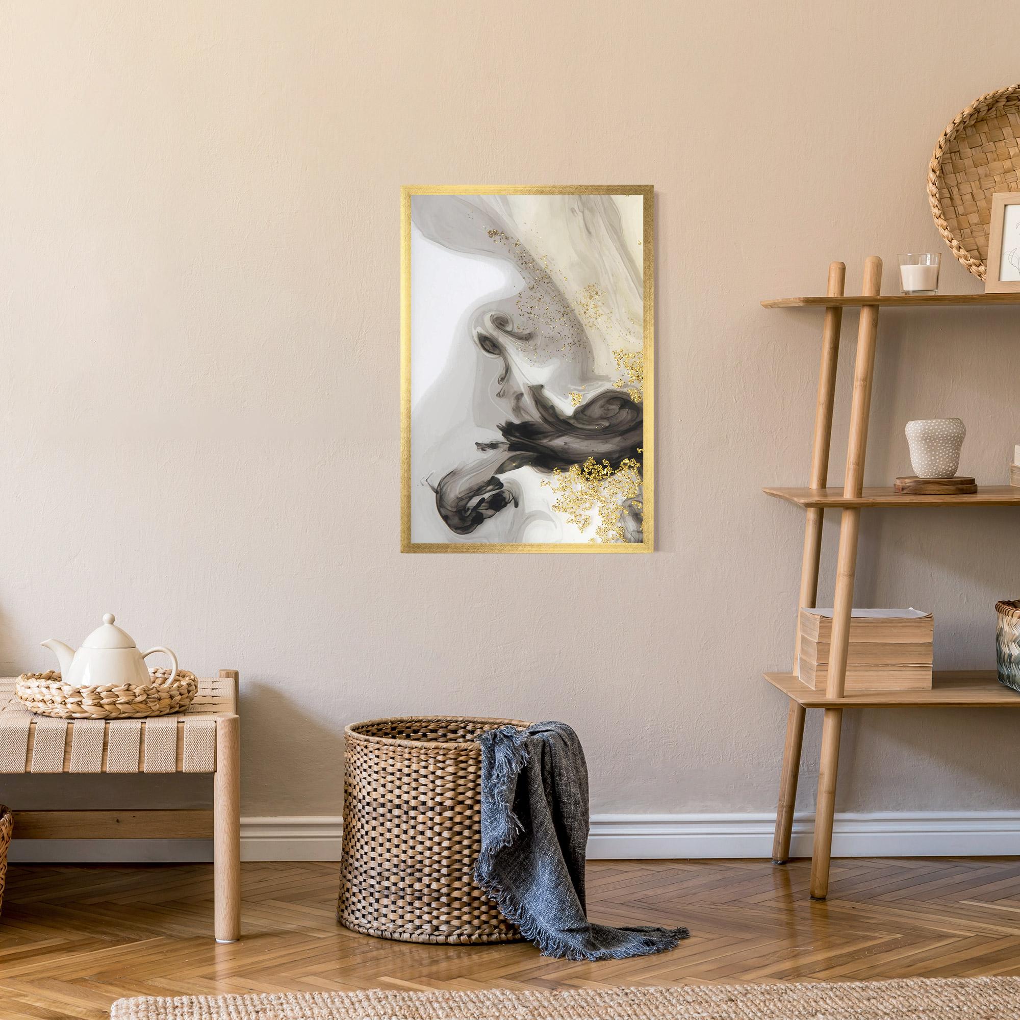 Plakat w Ramie Gold Glitter Watercolor mockup 9