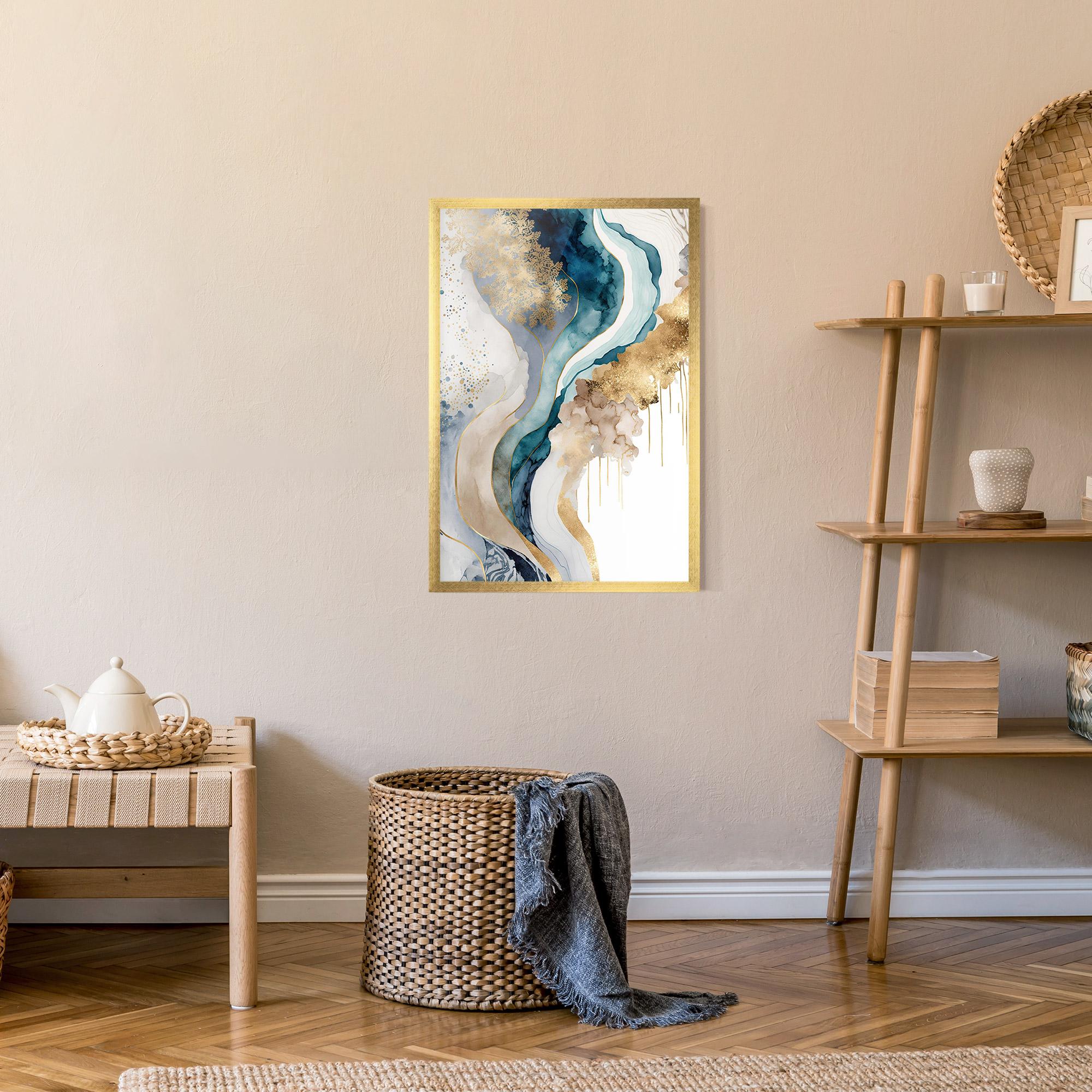 Plakat w Ramie Light Blue Waves mockup 9