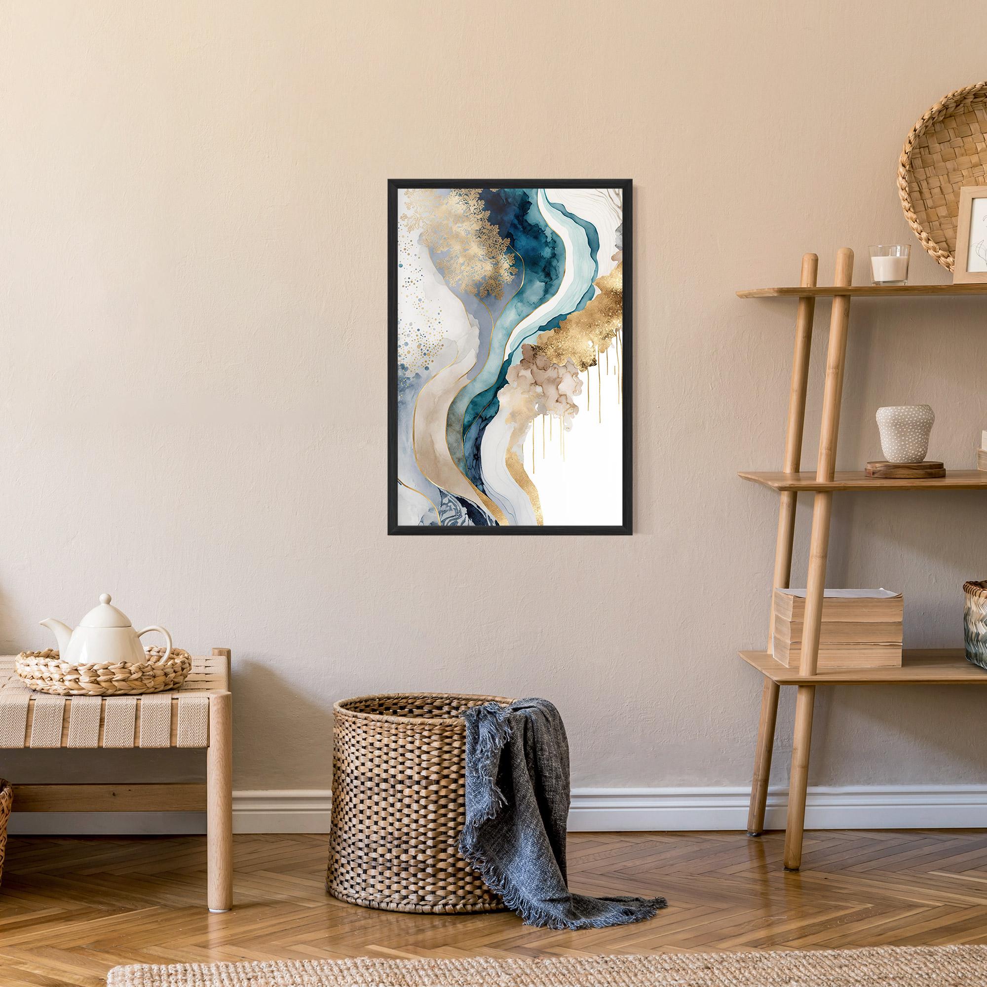 Plakat w Ramie Light Blue Waves mockup 9