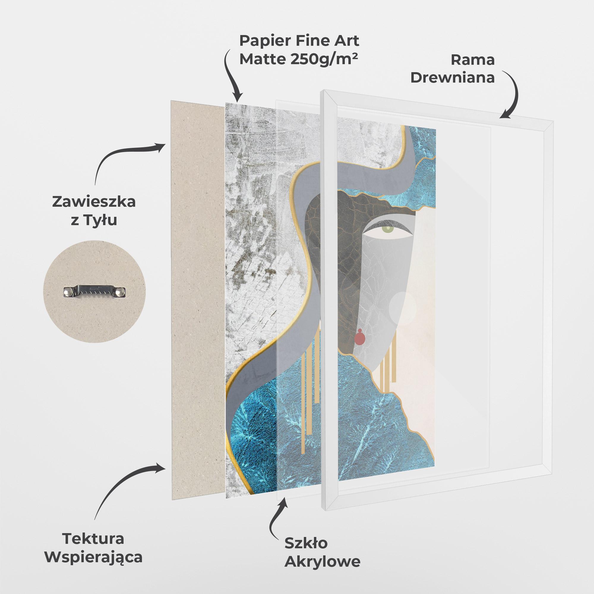 Plakat w Ramie Abstract Blue Face mockup 1