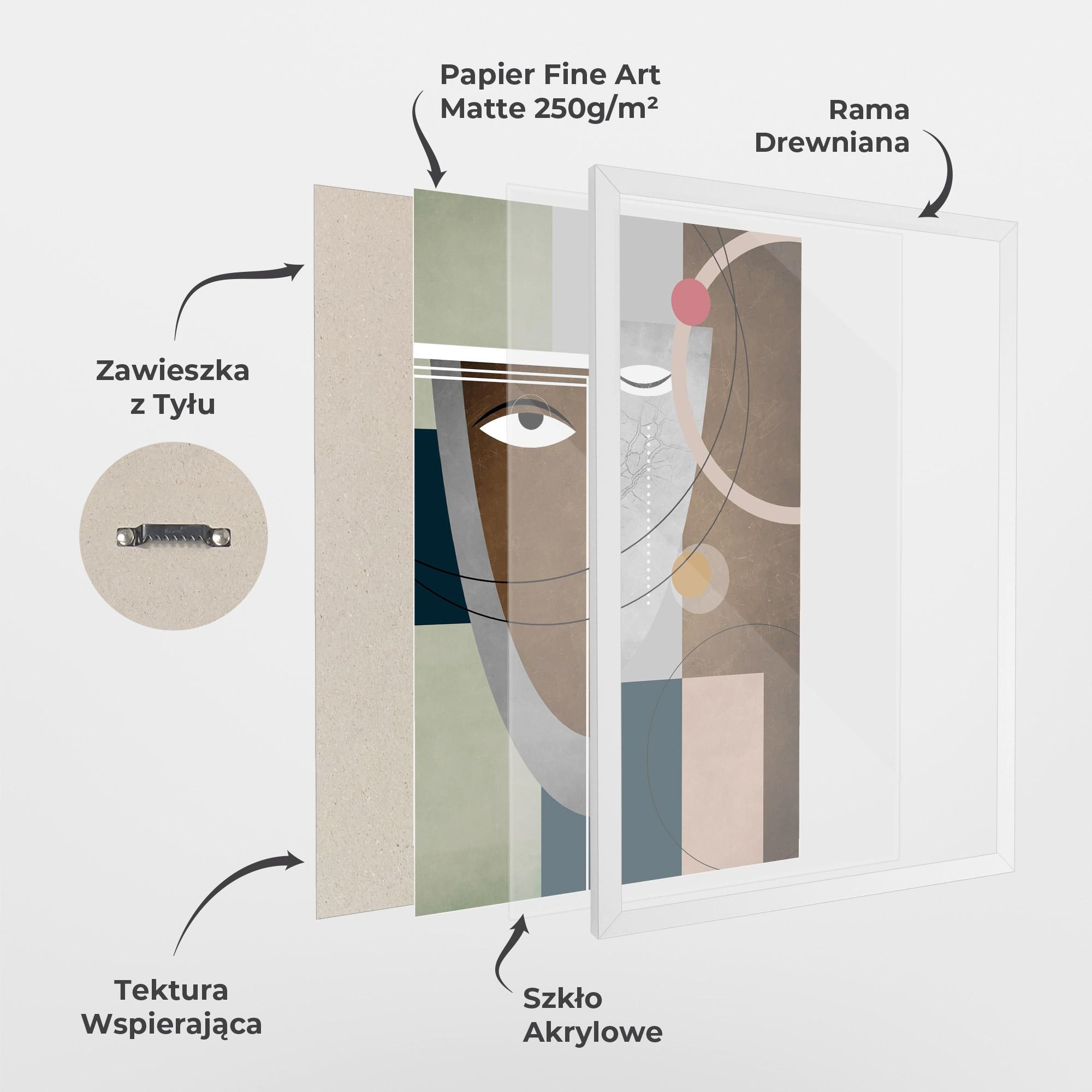 Plakat w Ramie Abstract Brown Face mockup 1