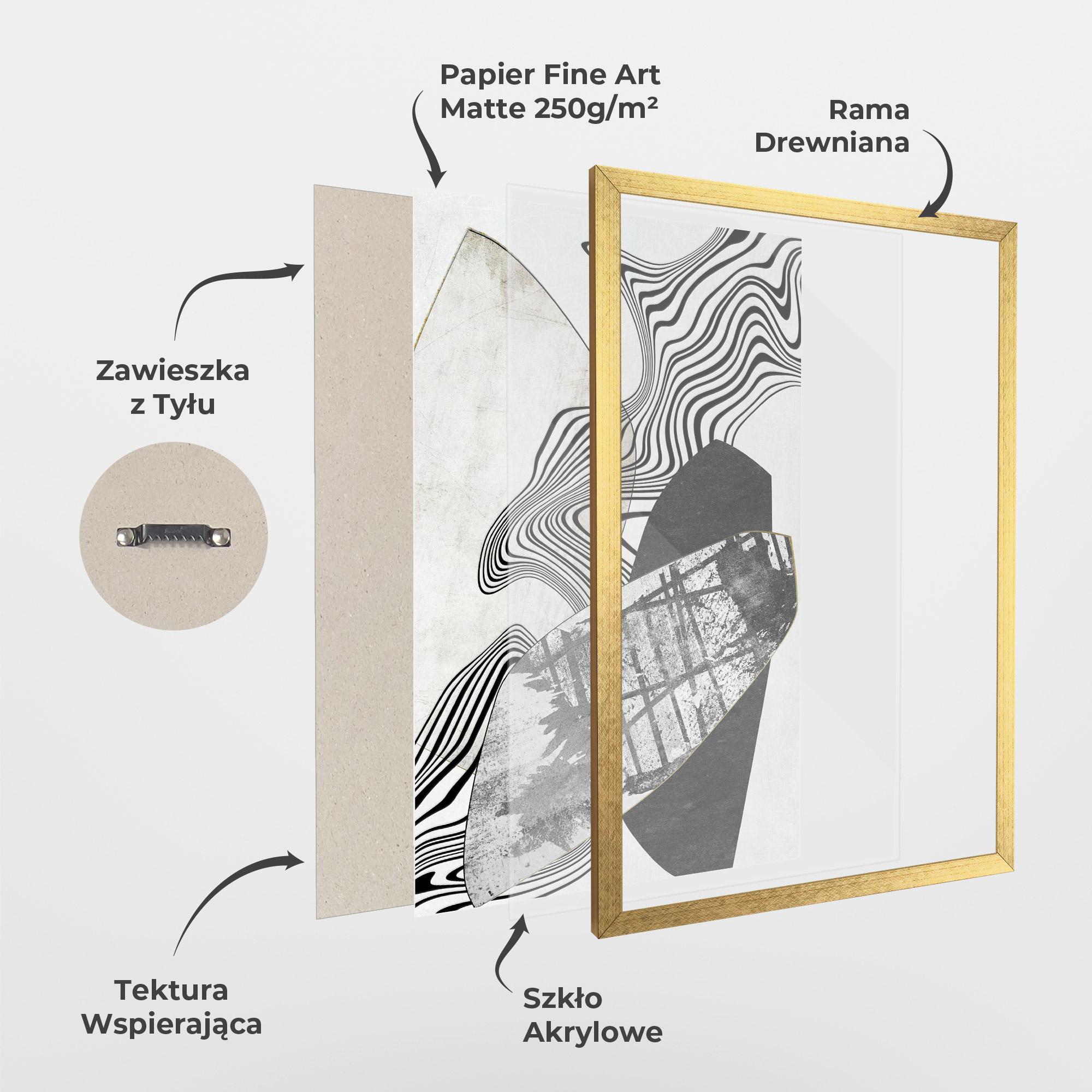 Plakat w Ramie Abstract Black Lines mockup 1