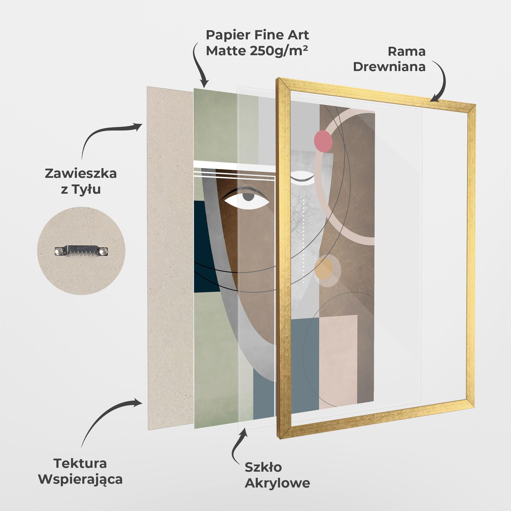 Plakat w Ramie Abstract Brown Face mockup 1