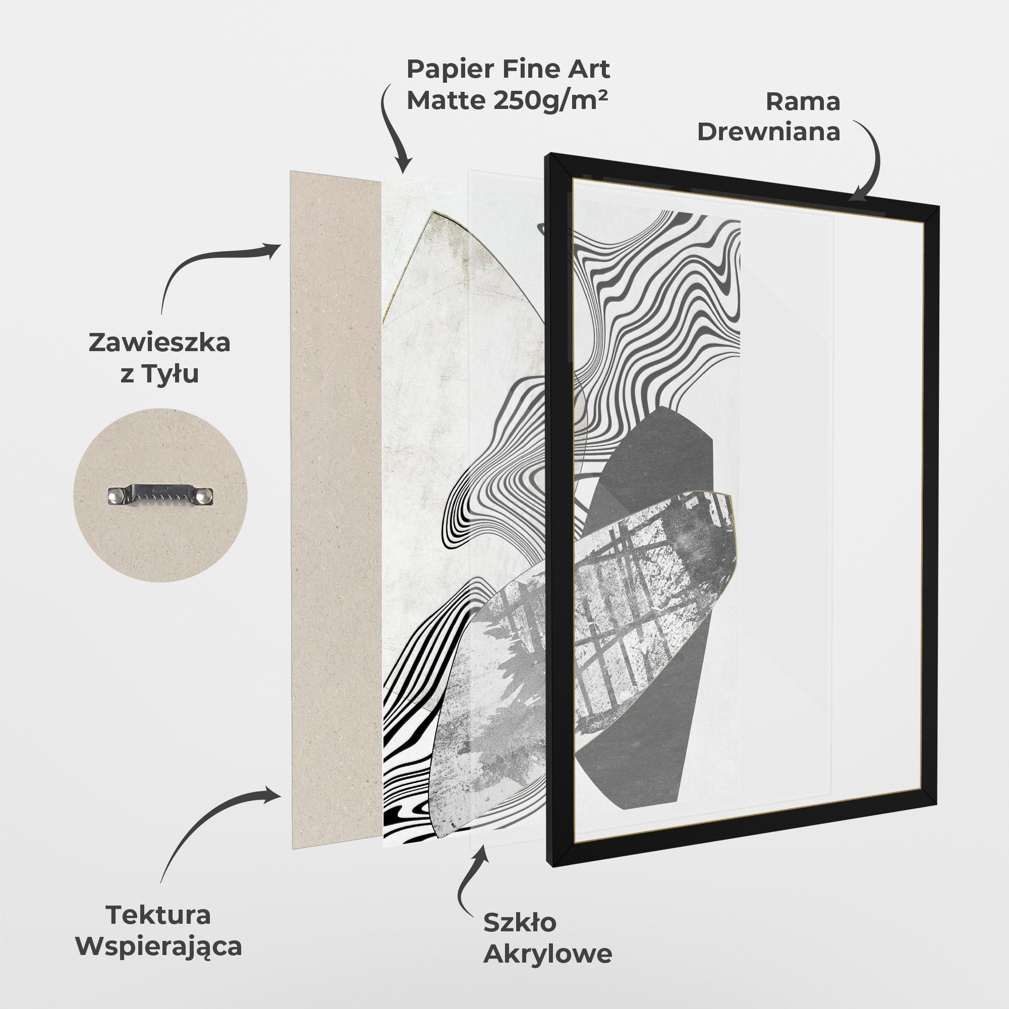 Plakat w Ramie Abstract Black Lines mockup 1