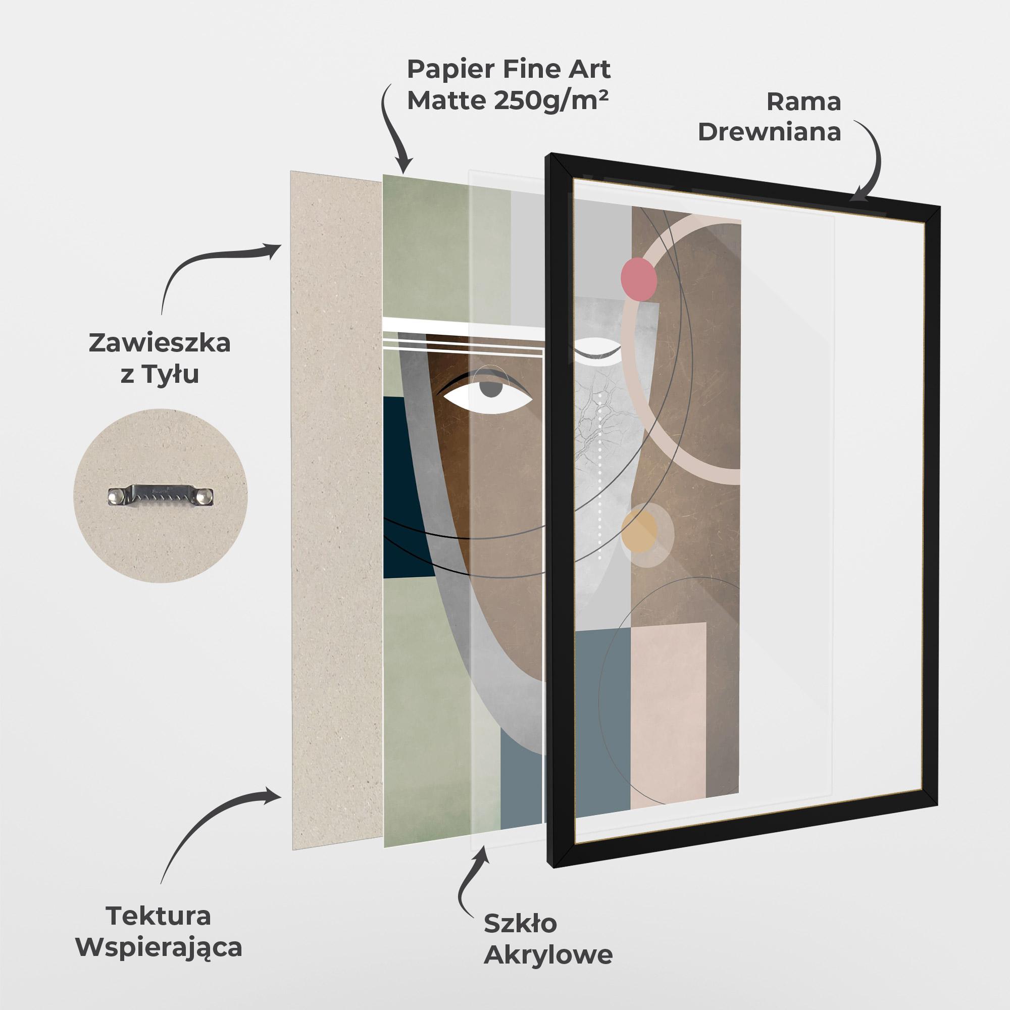 Plakat w Ramie Abstract Brown Face mockup 1