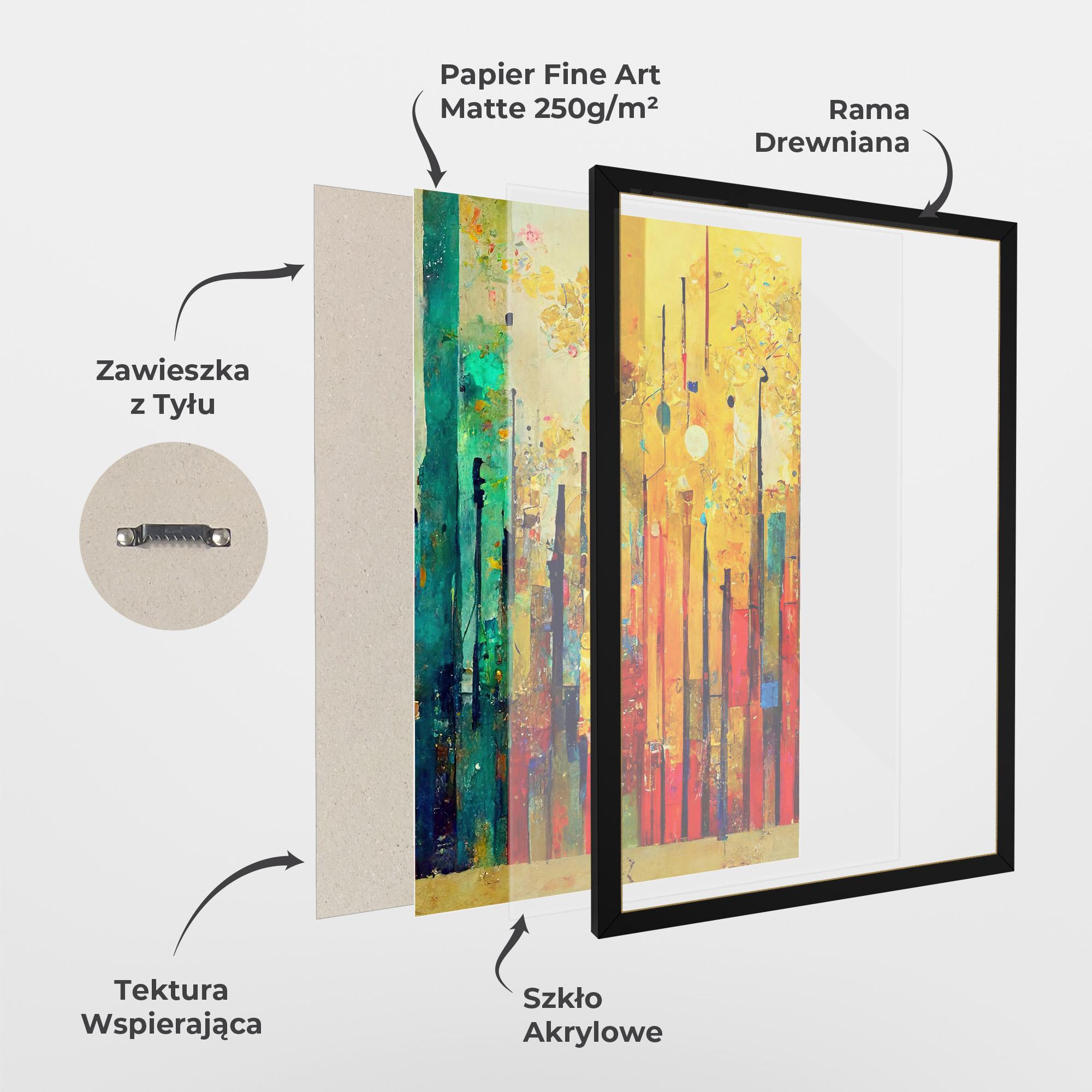 Plakat w Ramie Black Lines On Yellow Light mockup 1