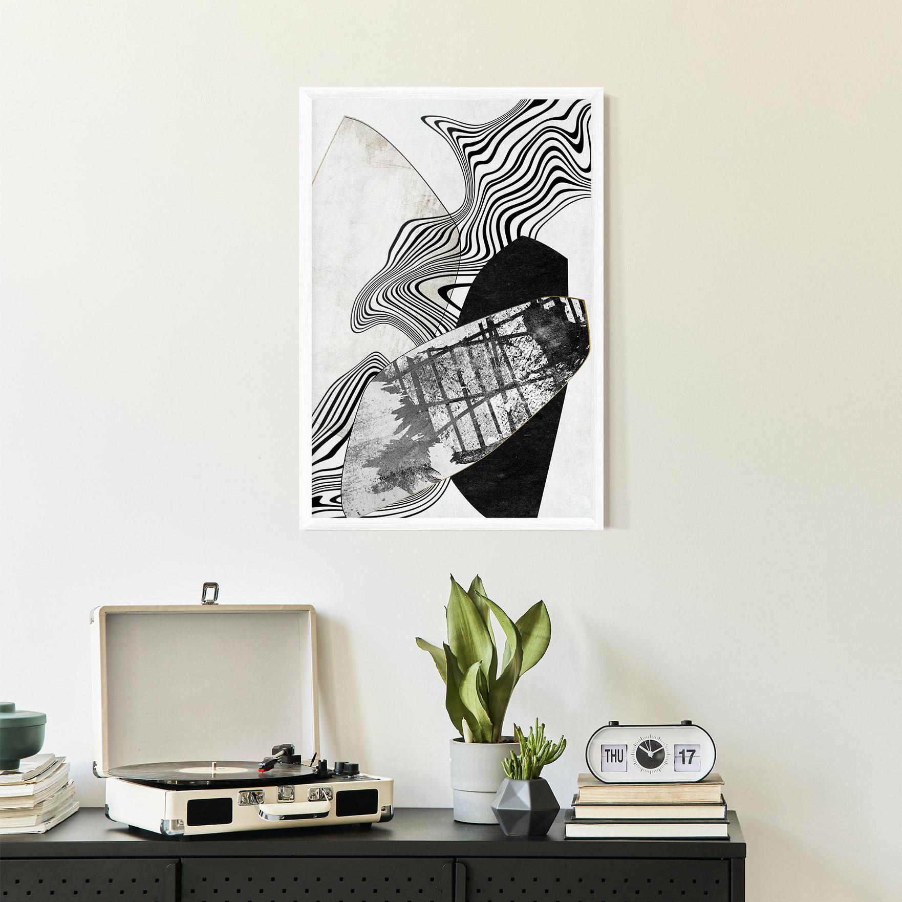 Plakat w Ramie Abstract Black Lines mockup 2