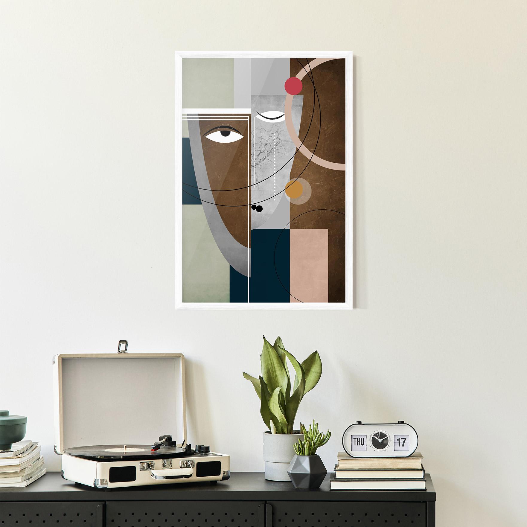 Plakat w Ramie Abstract Brown Face mockup 2