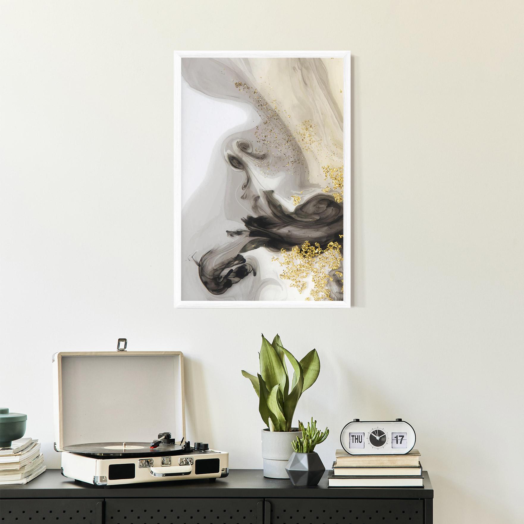 Plakat w Ramie Gold Glitter Watercolor mockup 2