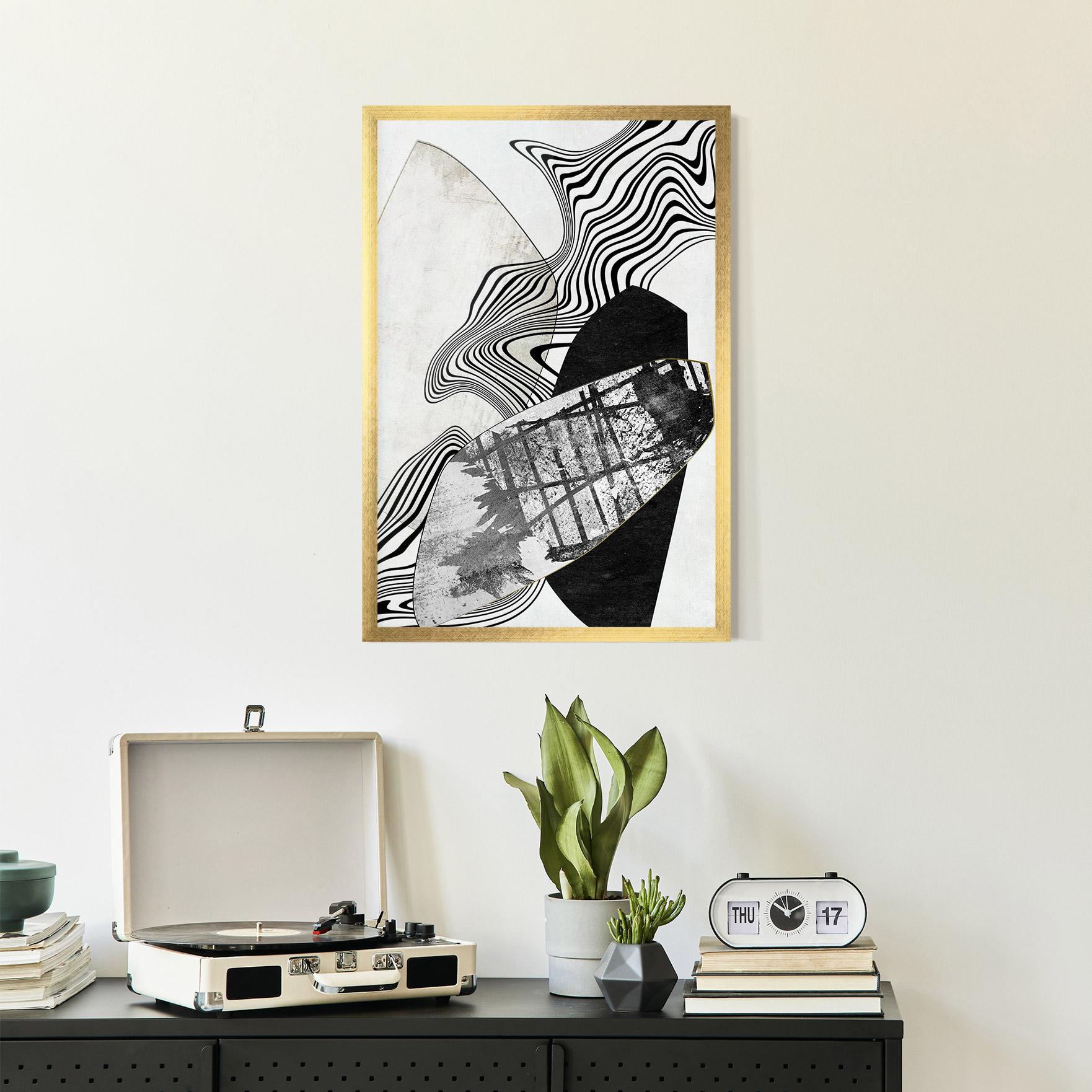 Plakat w Ramie Abstract Black Lines mockup 2