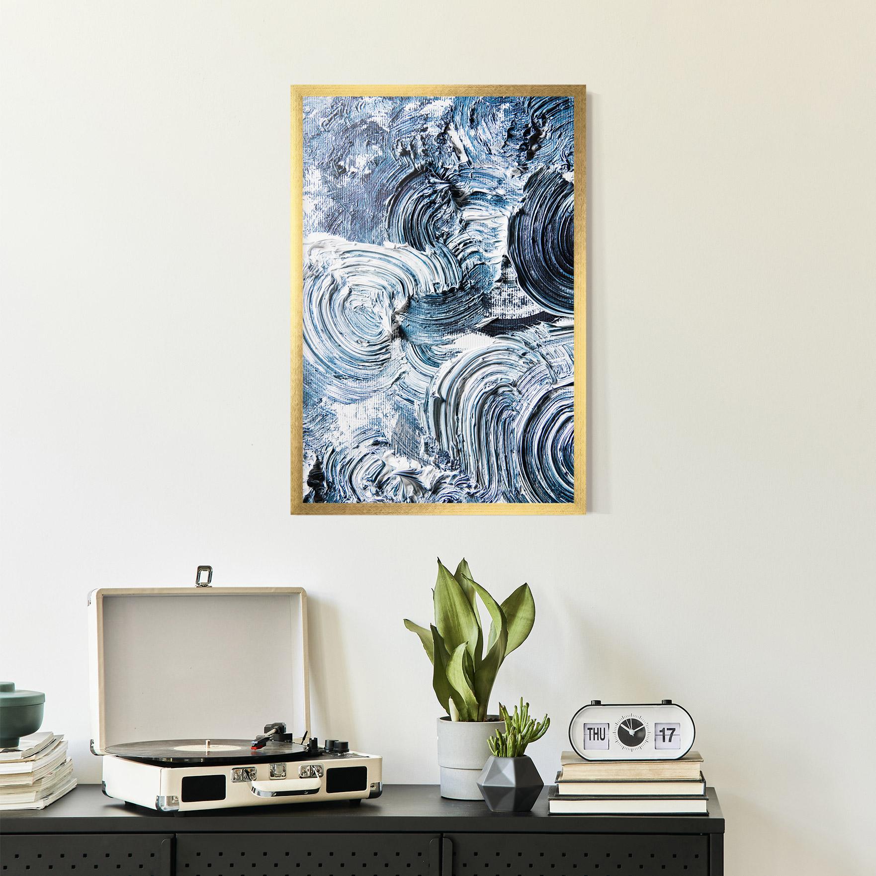 Plakat w Ramie Cream Textured Painting mockup 2