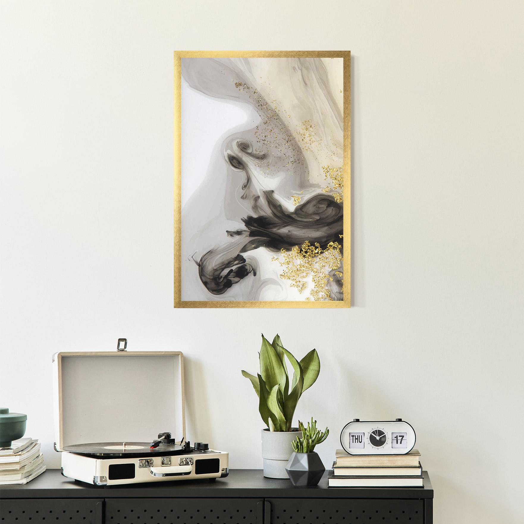 Plakat w Ramie Gold Glitter Watercolor mockup 2