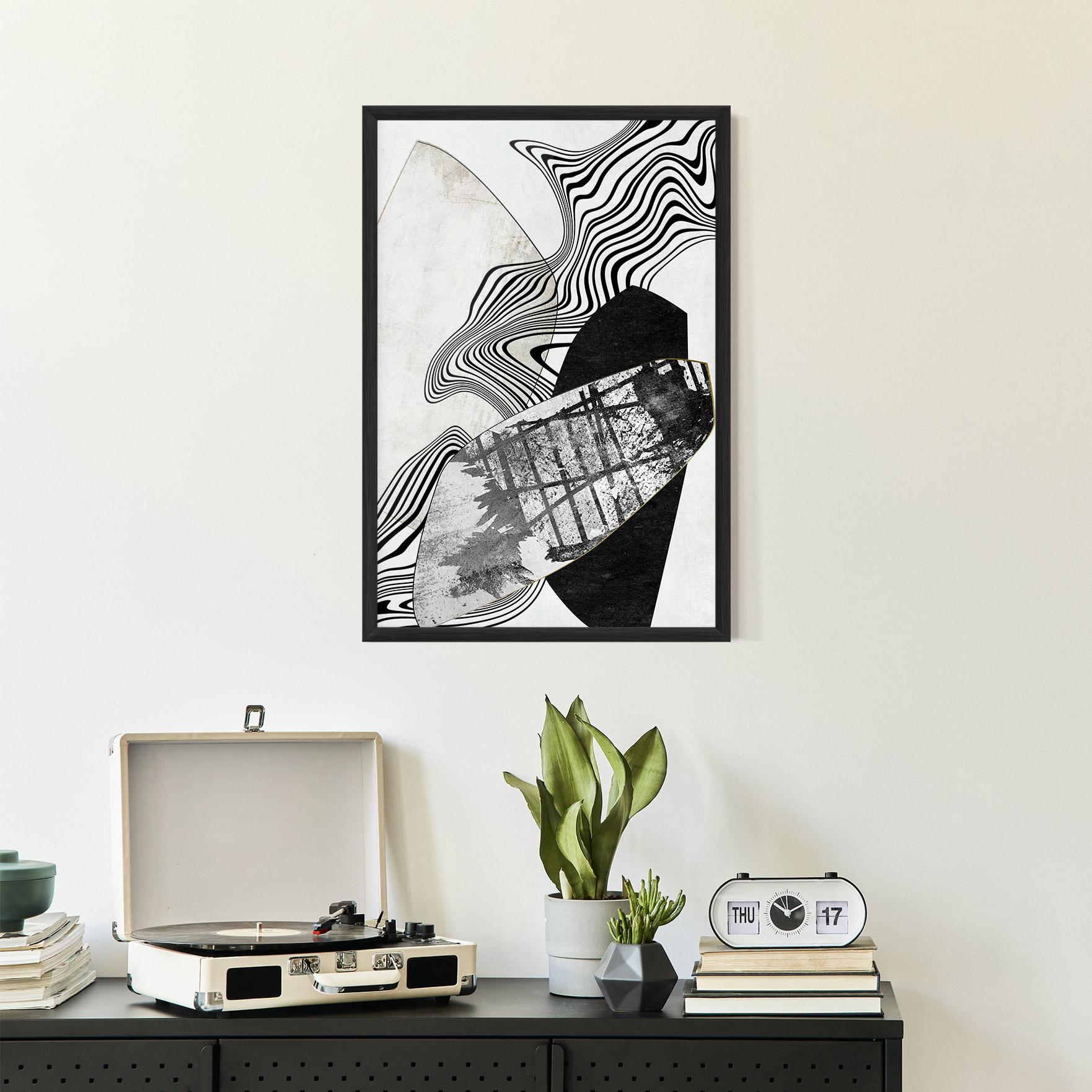 Plakat w Ramie Abstract Black Lines mockup 2
