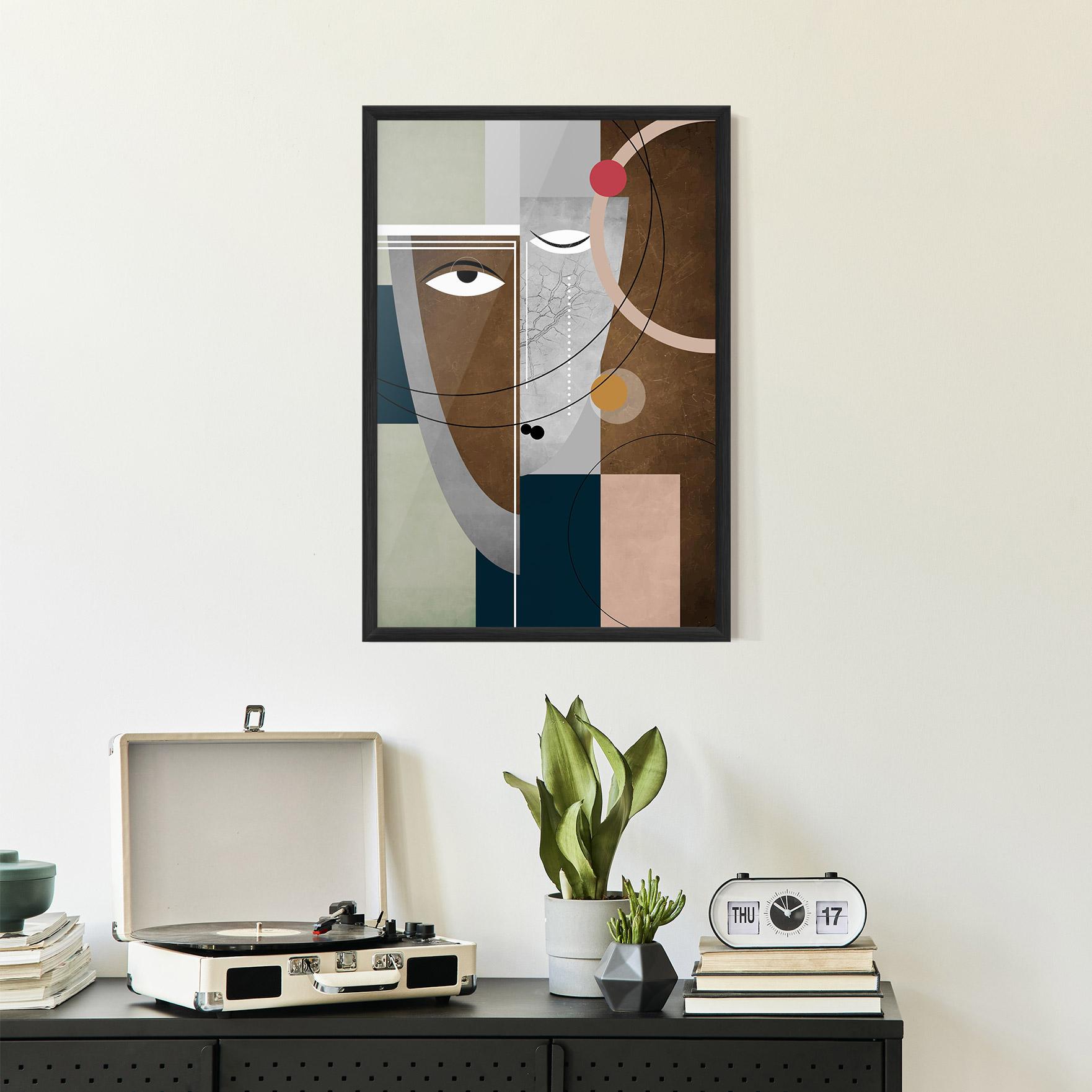Plakat w Ramie Abstract Brown Face mockup 2