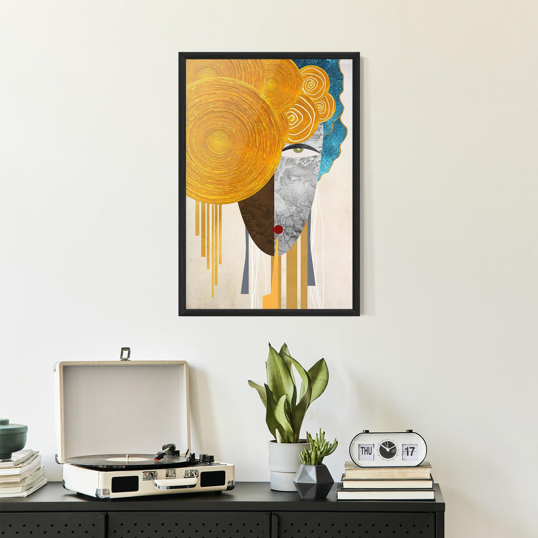 Plakat w Ramie Abstract Grey Face 1 mockup 2