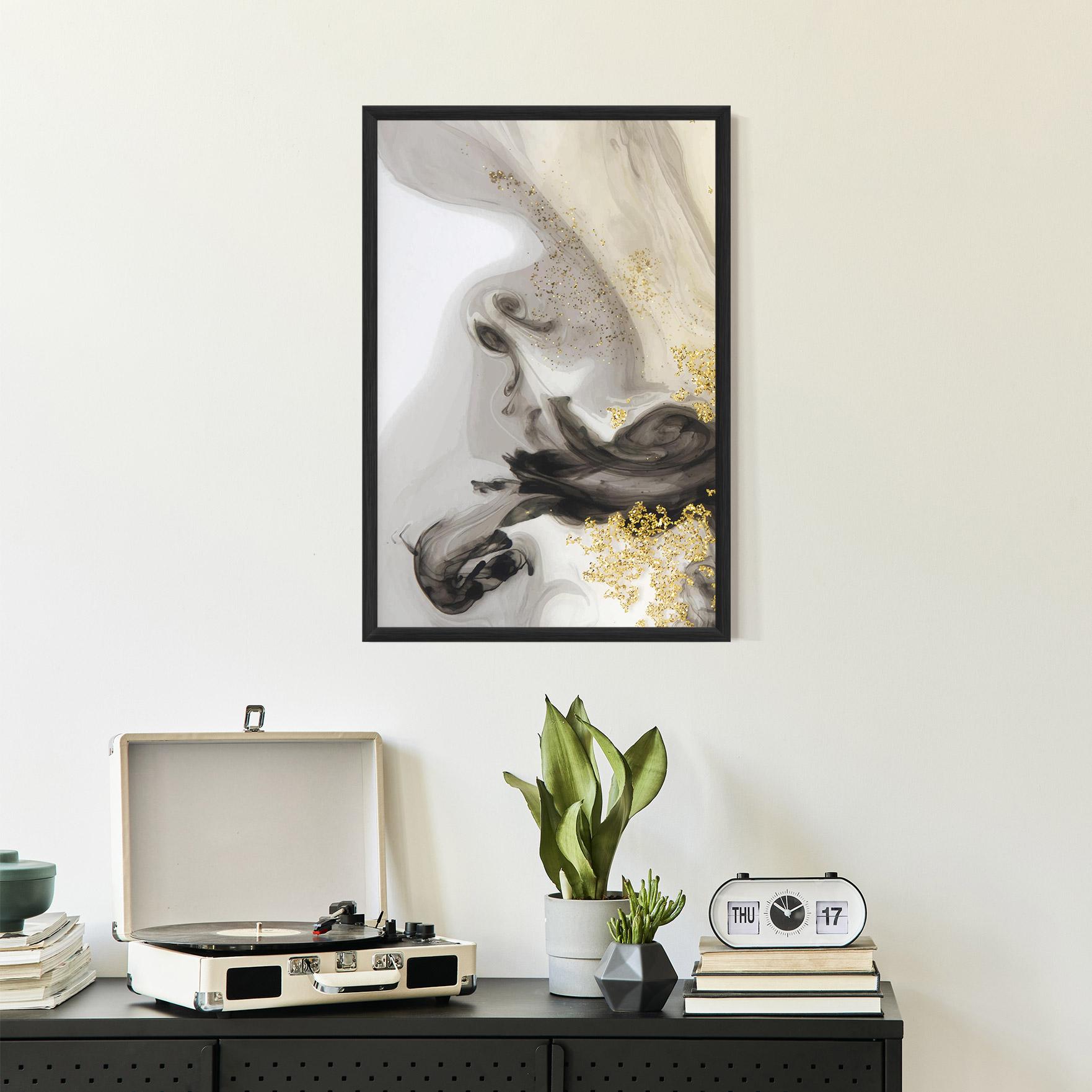 Plakat w Ramie Gold Glitter Watercolor mockup 2