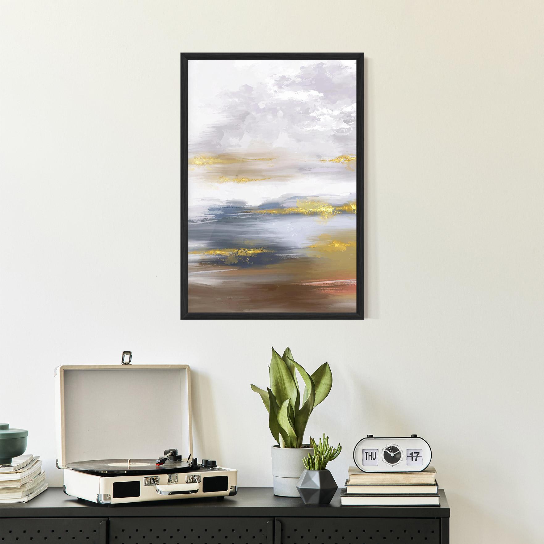 Plakat w Ramie Messy Gold Art mockup 2