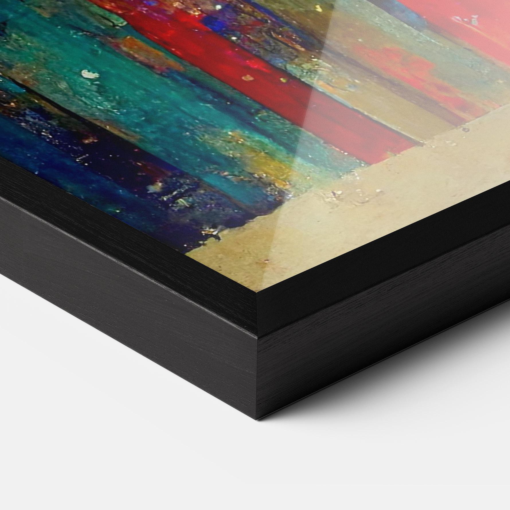 Plakat w Ramie Black Lines On Yellow Light mockup 3