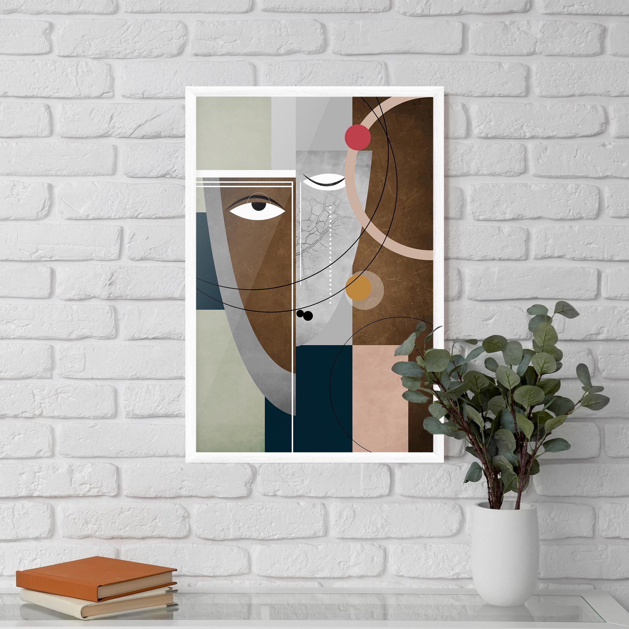 Plakat w Ramie Abstract Brown Face mockup 5