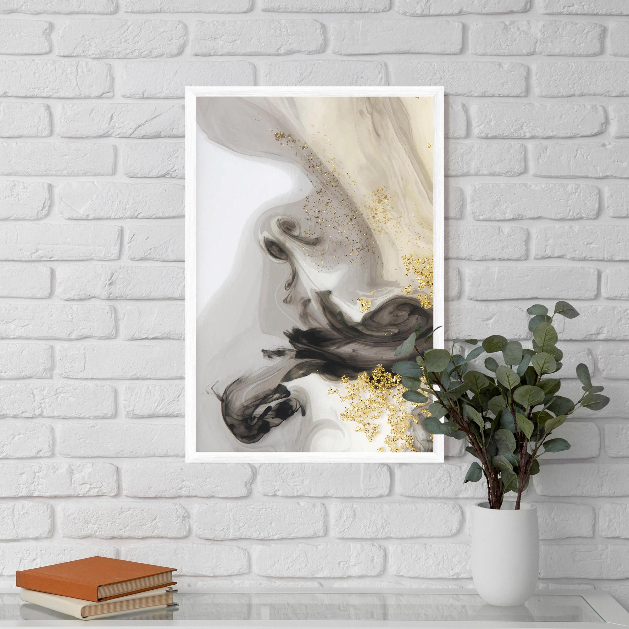 Plakat w Ramie Gold Glitter Watercolor mockup 5