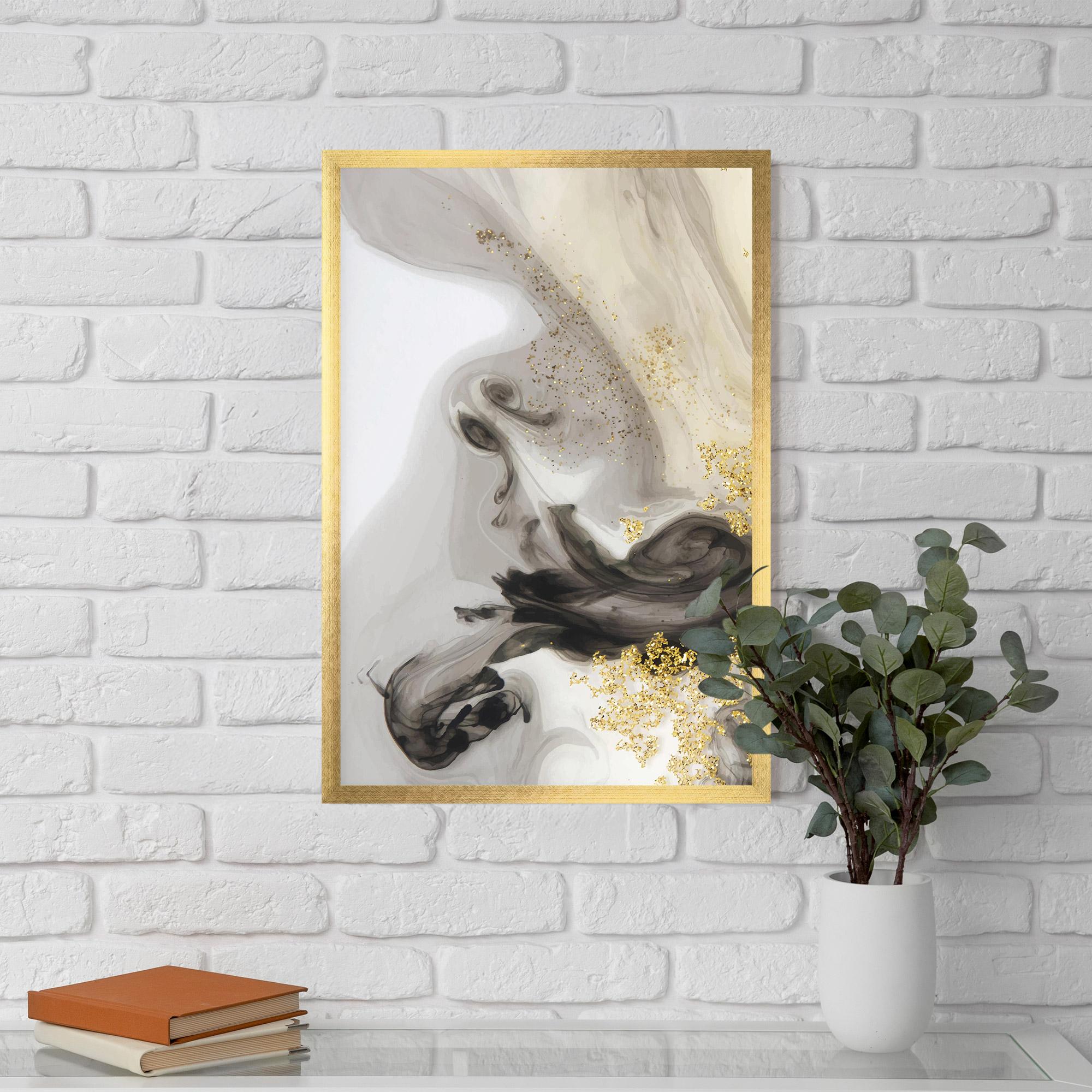 Plakat w Ramie Gold Glitter Watercolor mockup 5