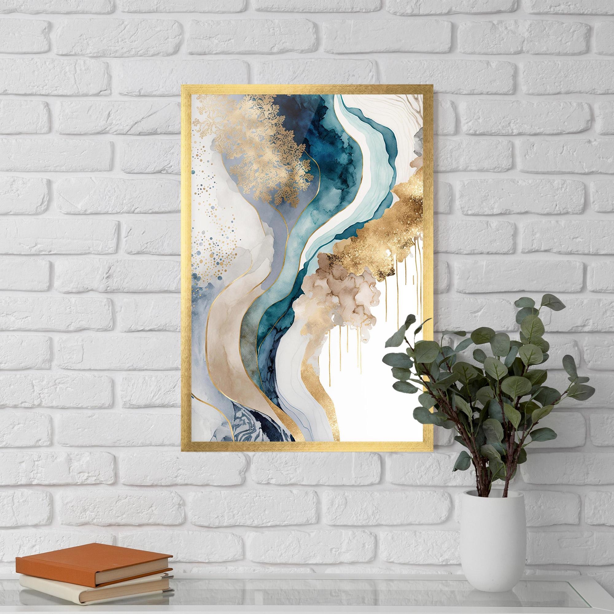 Plakat w Ramie Light Blue Waves mockup 5